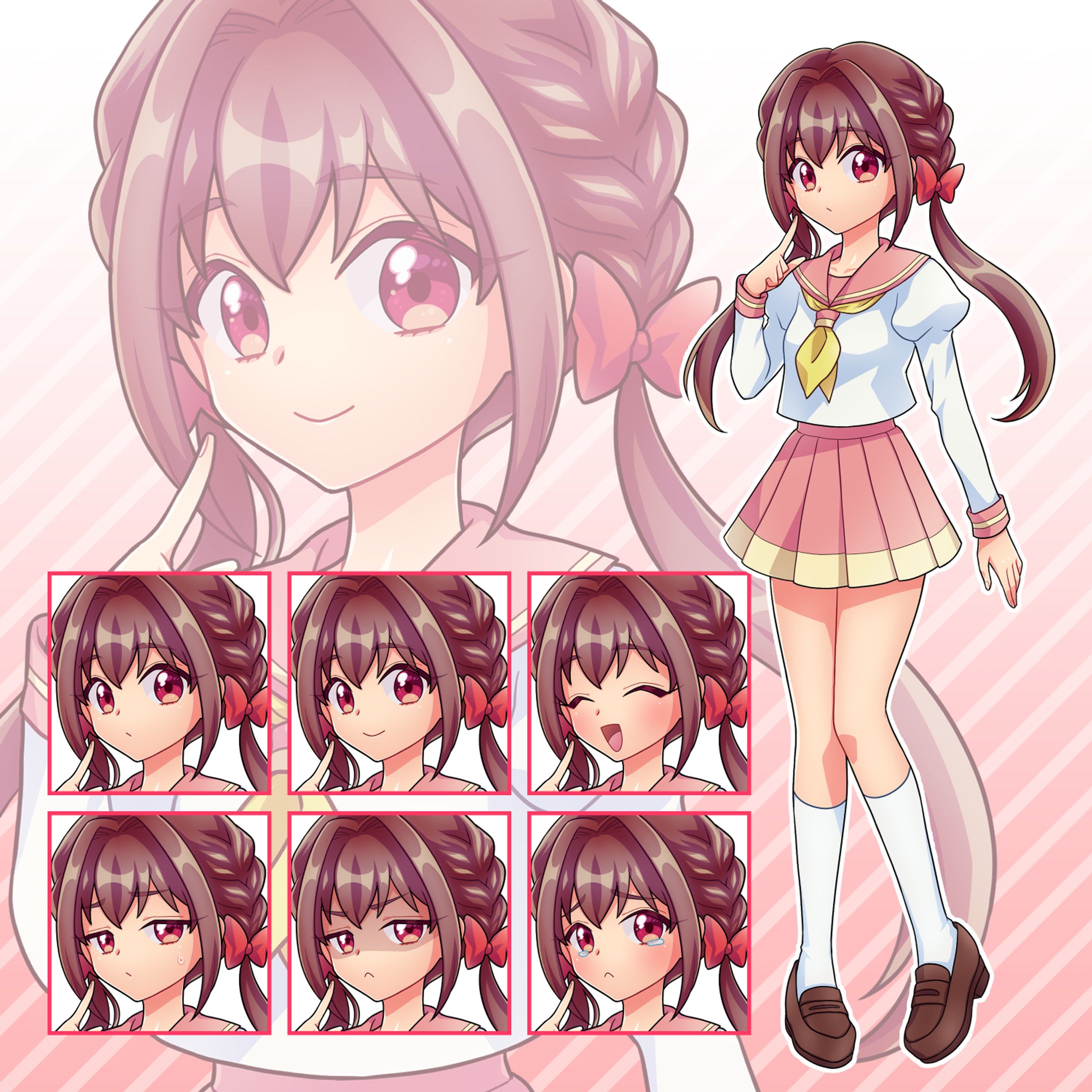 【立ち絵】セーラー服の少女-1