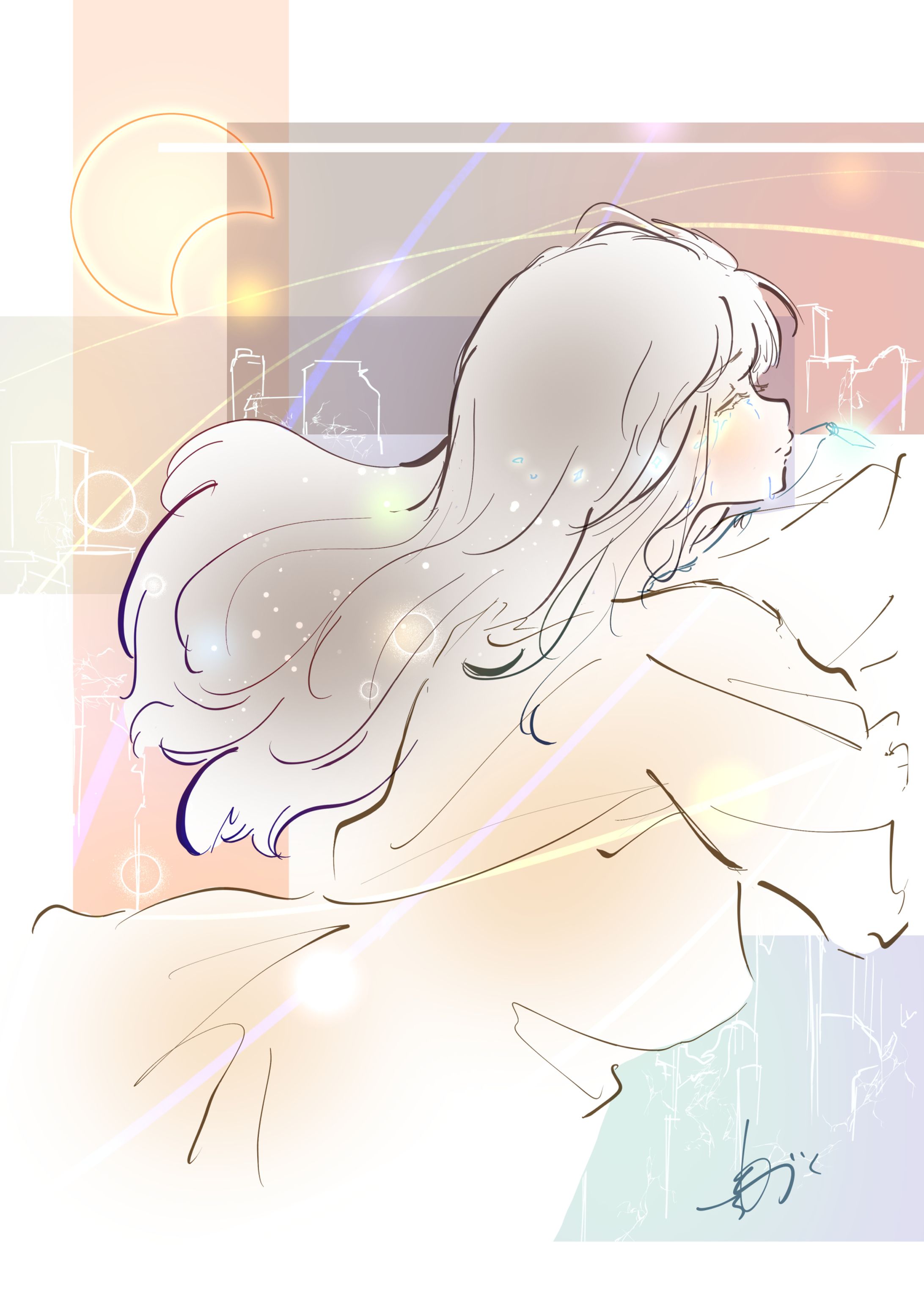 「終わりの世界、延ばした先の夢」カバーイラスト-1