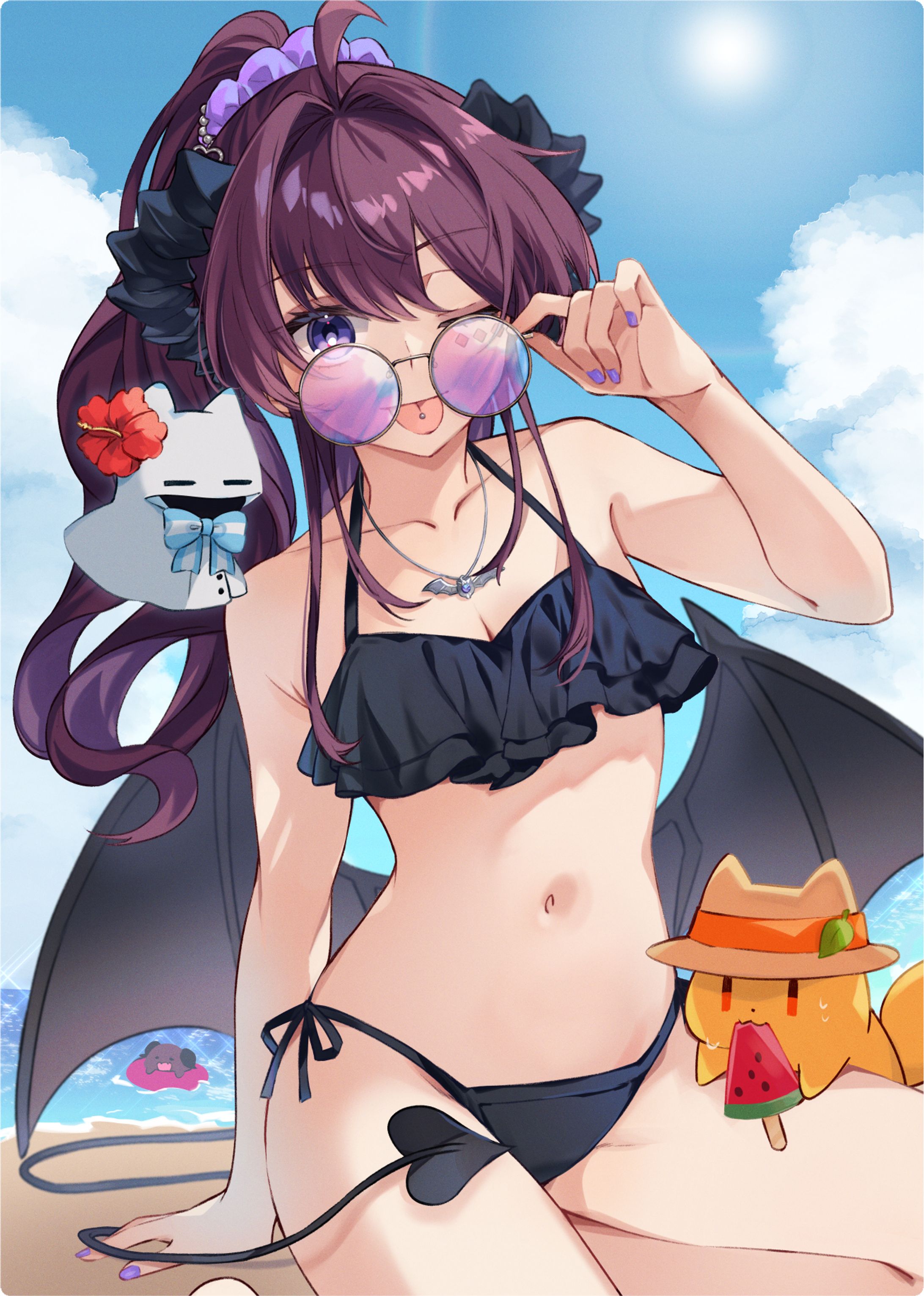 濡羽しゅあ様　水着イラスト-1