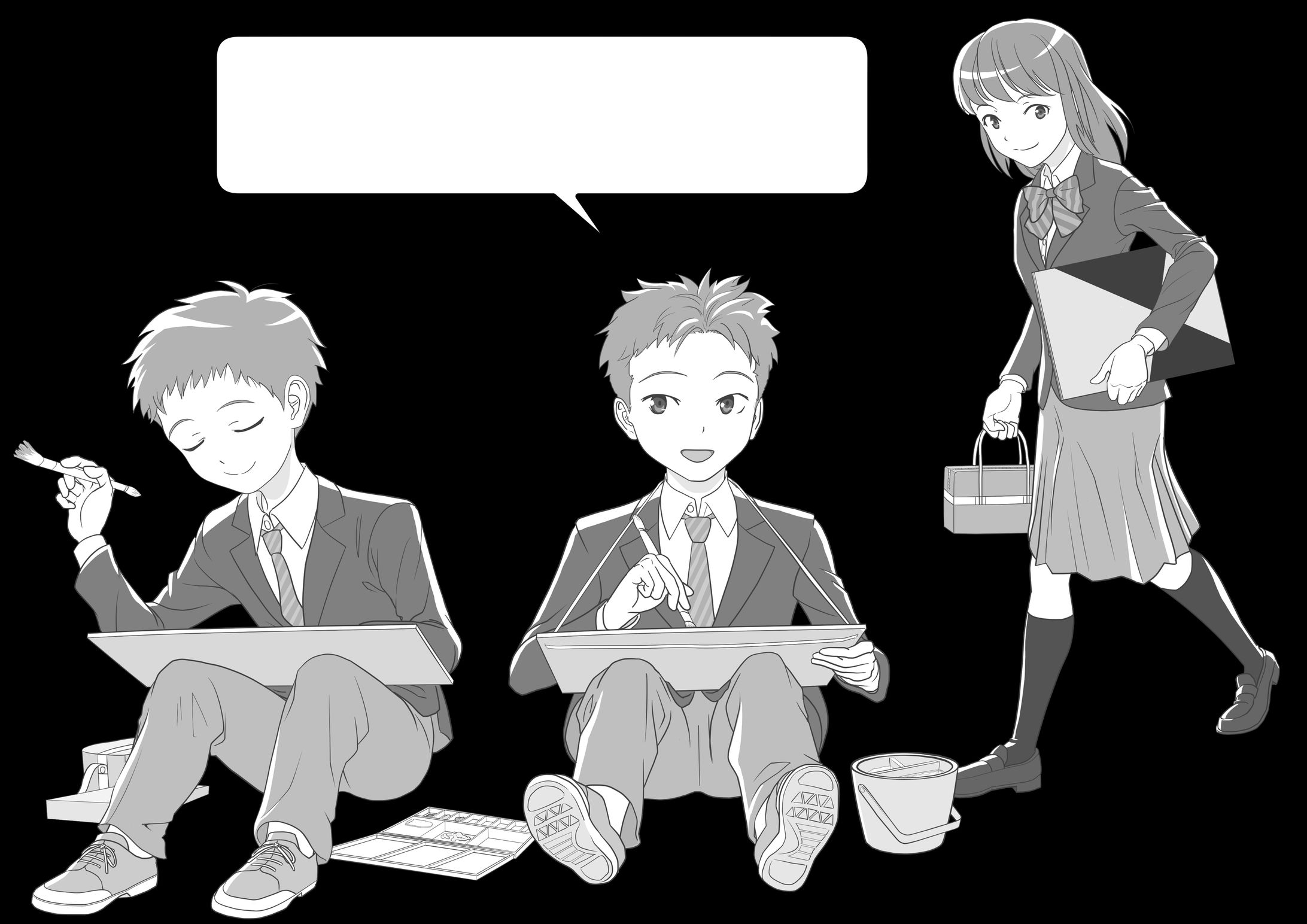 中学生の挿絵カット_英語の教材向け_生活、仕草-1