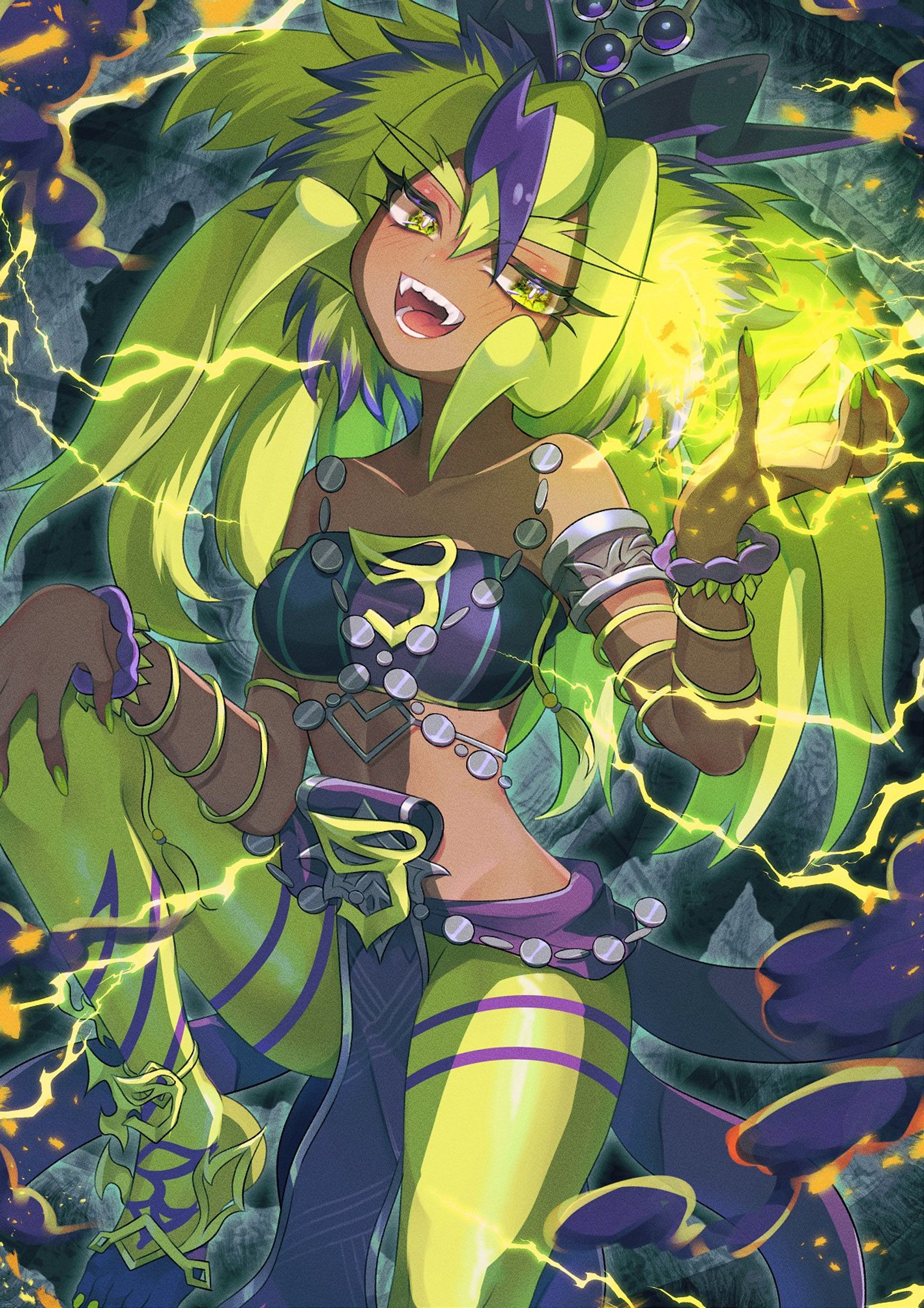 【二次創作】ファンタジーキャラエフェクト付きイラスト-1