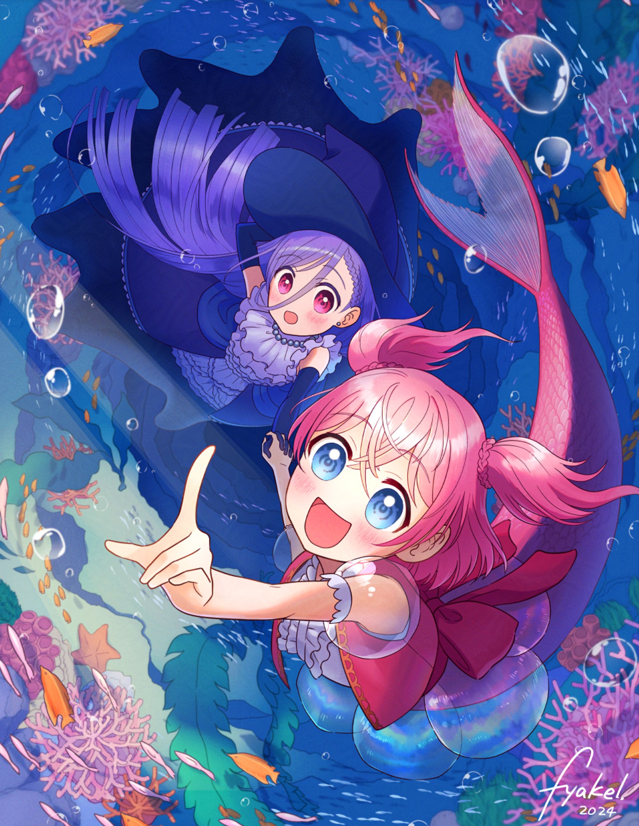 ビニール未開封】ミカオ MICAO 「人魚姫」 版画 絵画 （MICAO