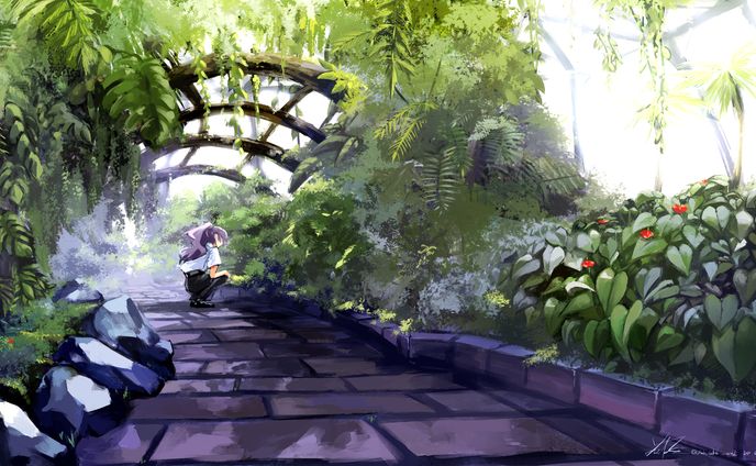 フォトバッシュを利用した背景中心イラスト