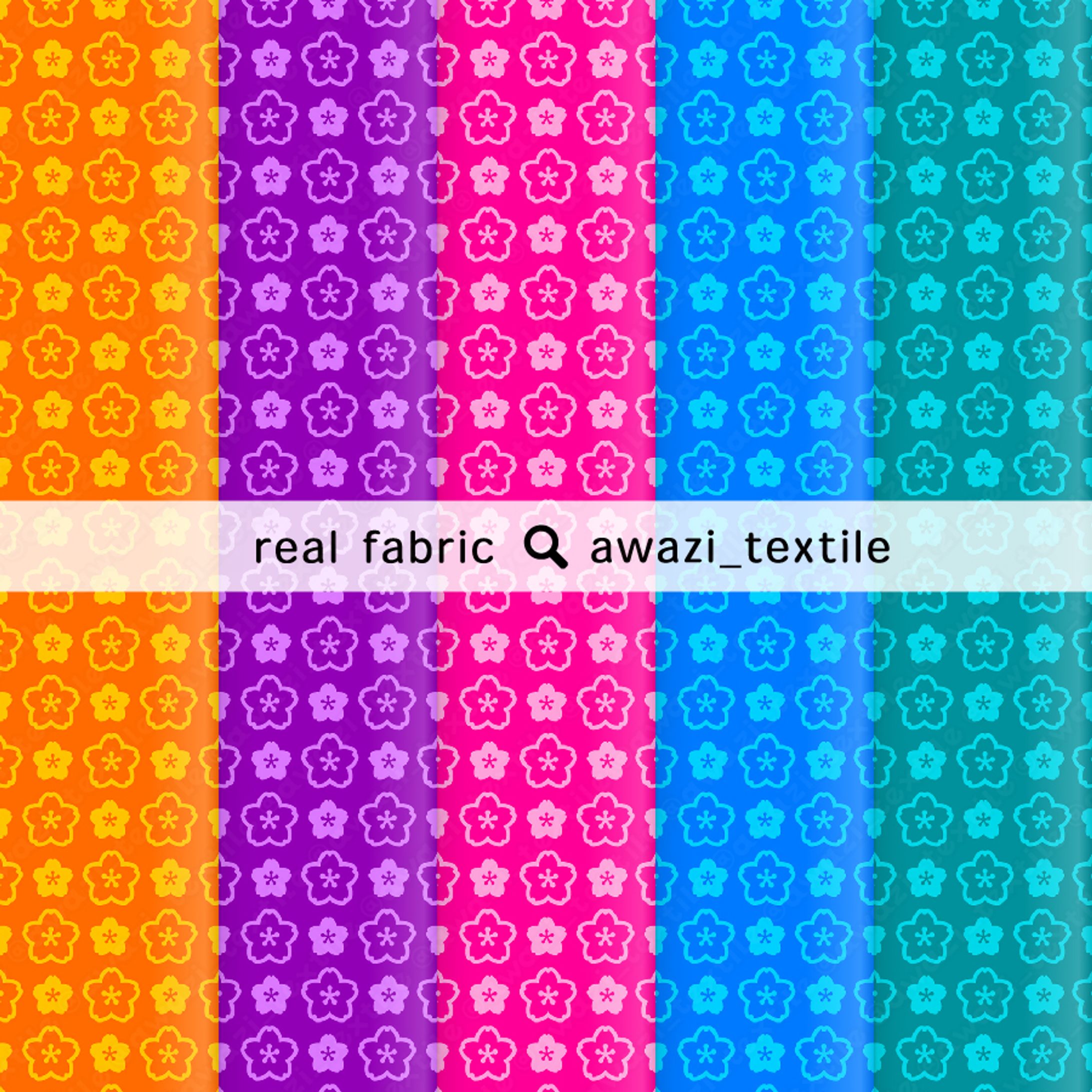 ビビットカラーの桜柄-1