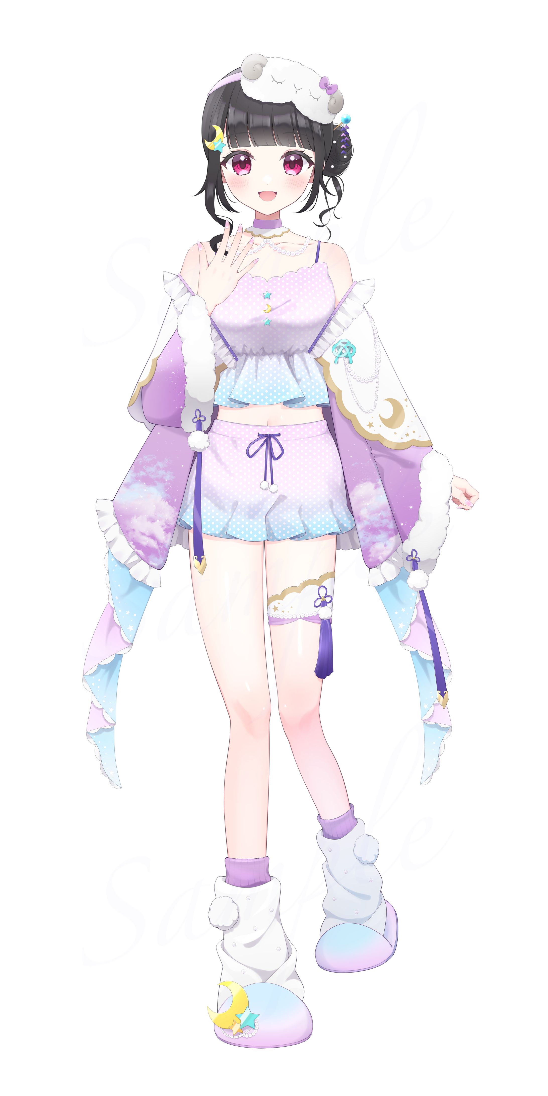 日明あかり様 新衣装立ち絵・公開用画像デザイン【部屋着】-1