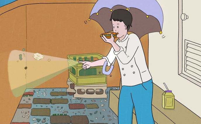 お昼休憩中に。