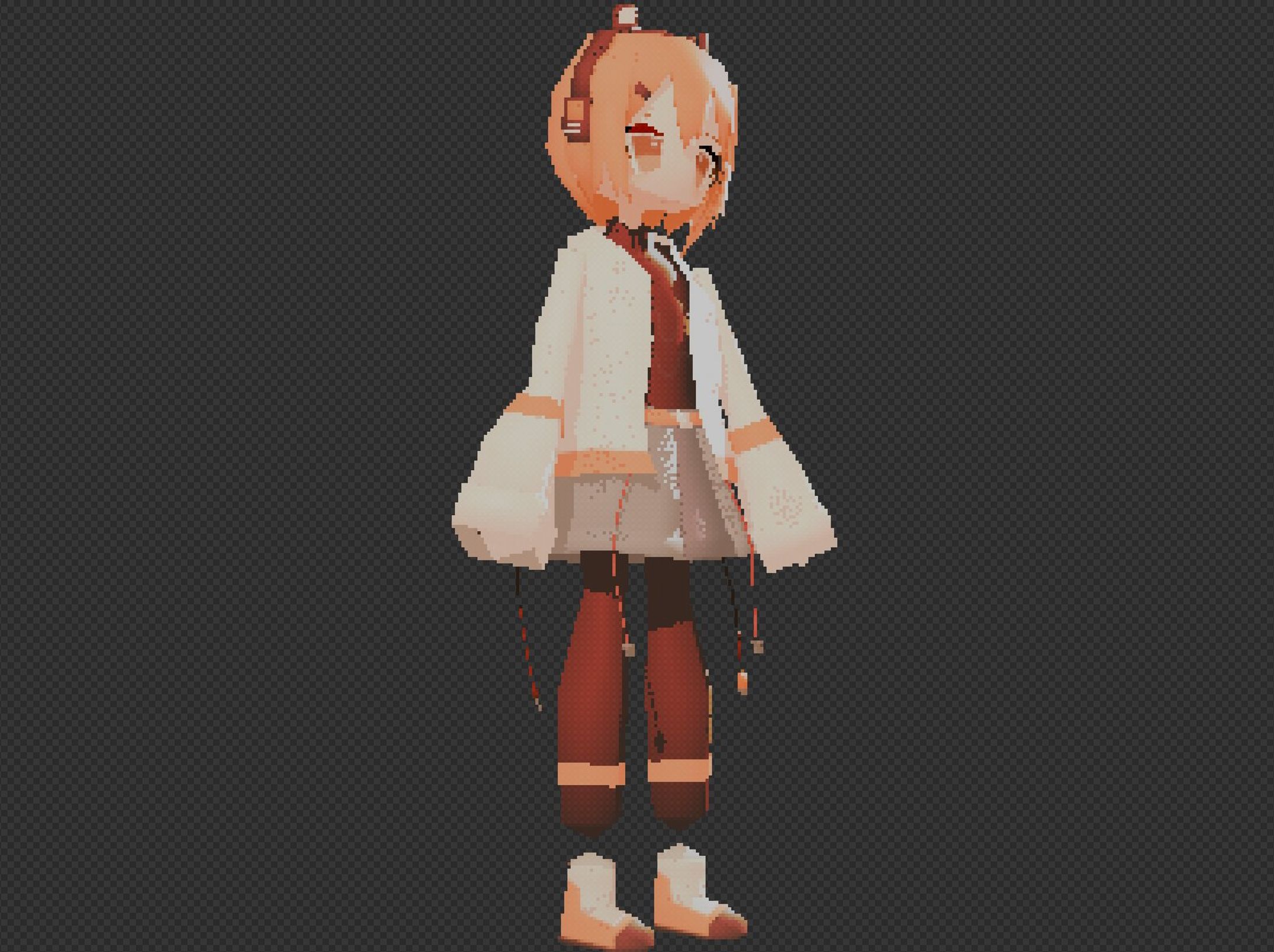 【二次創作】「足立レイ」ローポリ3Dモデル-1