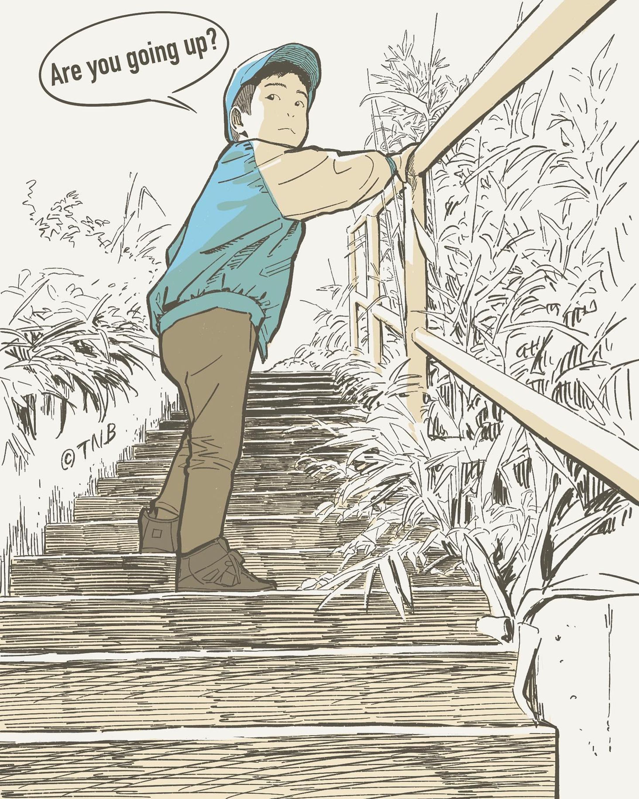 Are you going up?
#うちの息子のポートレイト
#illustration #portrait #boy-1
