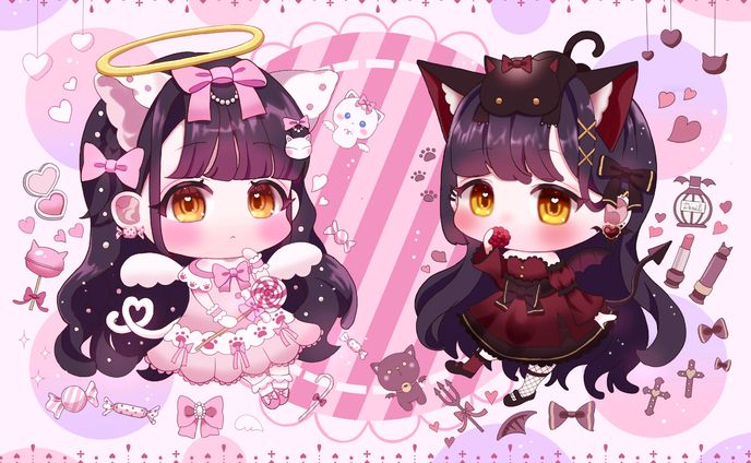 天使と悪魔のねこ