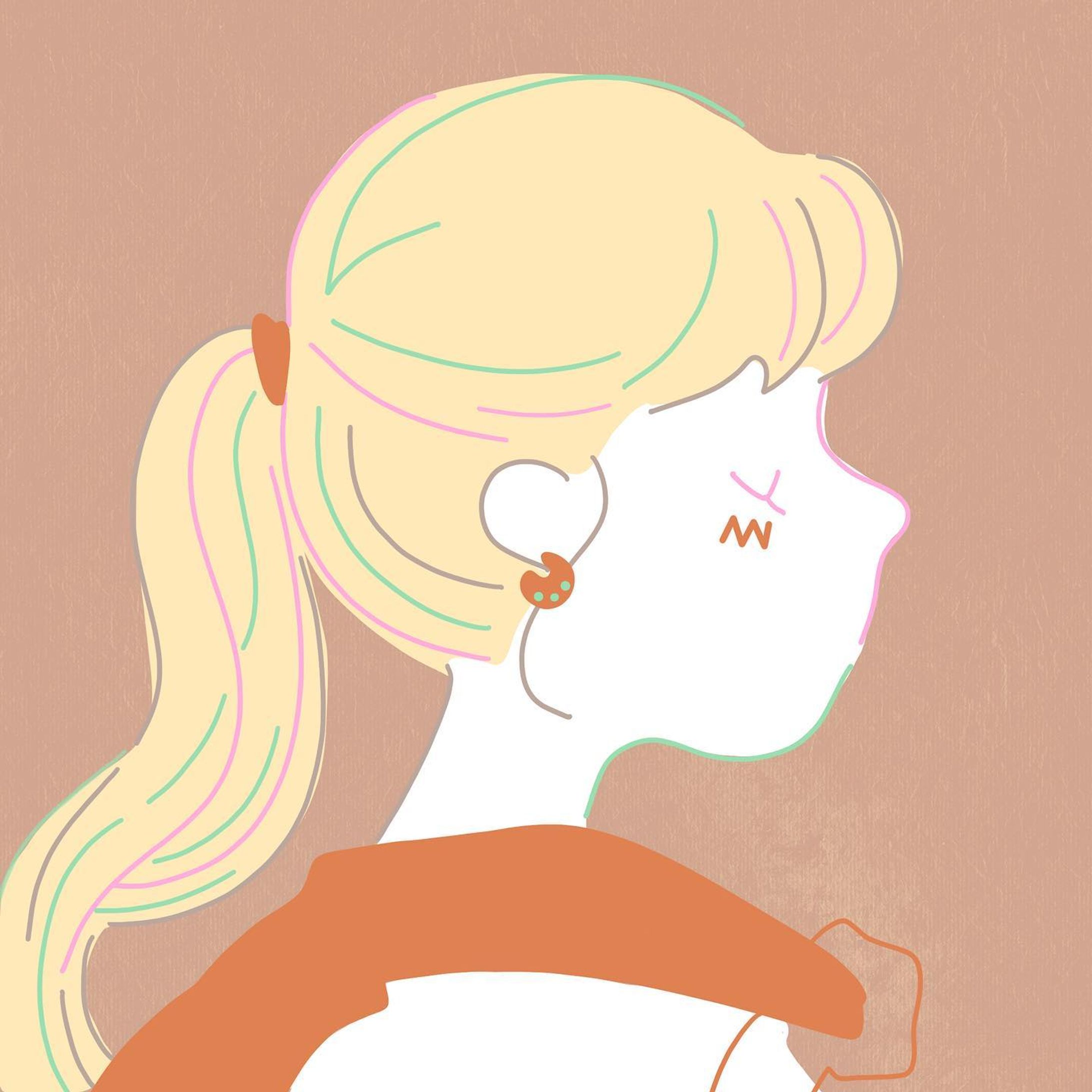 ポニーテールヘアーのカジュアルな女の子

#イラスト
#イラストグラム#イラストレーション#イラストレーター#女の子イラスト#女の子の横顔イラスト#お仕事募集中#ポニーテール　#カーディガン肩掛け #カジュアルファッション 
#illustrater#illustrate#illust#illustrationart#illustgram#procreate-1
