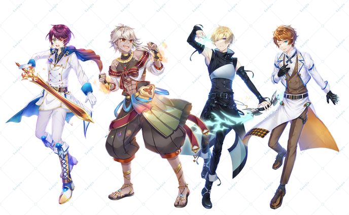 動画用イラスト、男性キャラクター