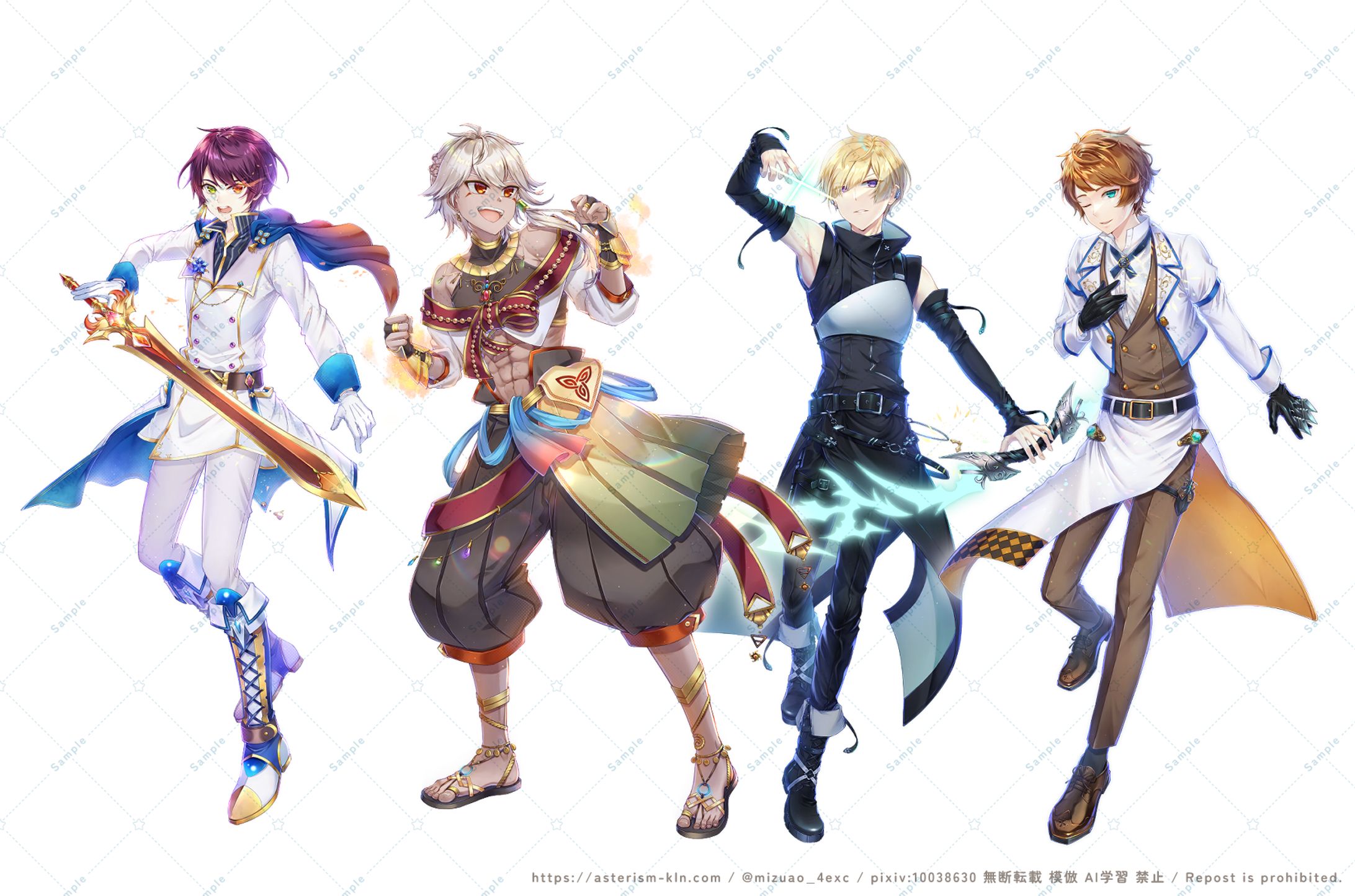 【イラスト】立ち絵 男性キャラクター 14種-1