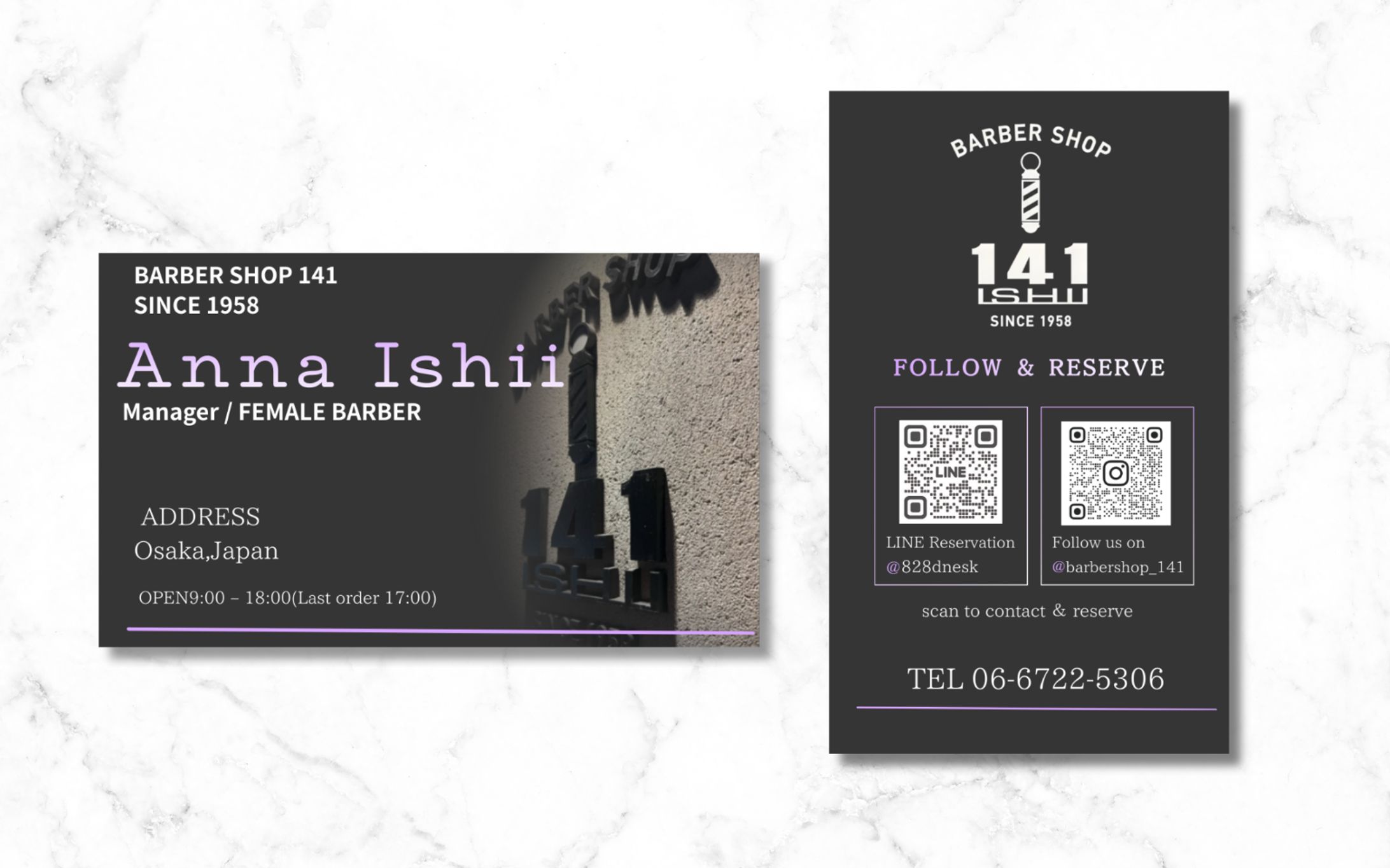 BARBER SHOP 141 Business Card Design-1