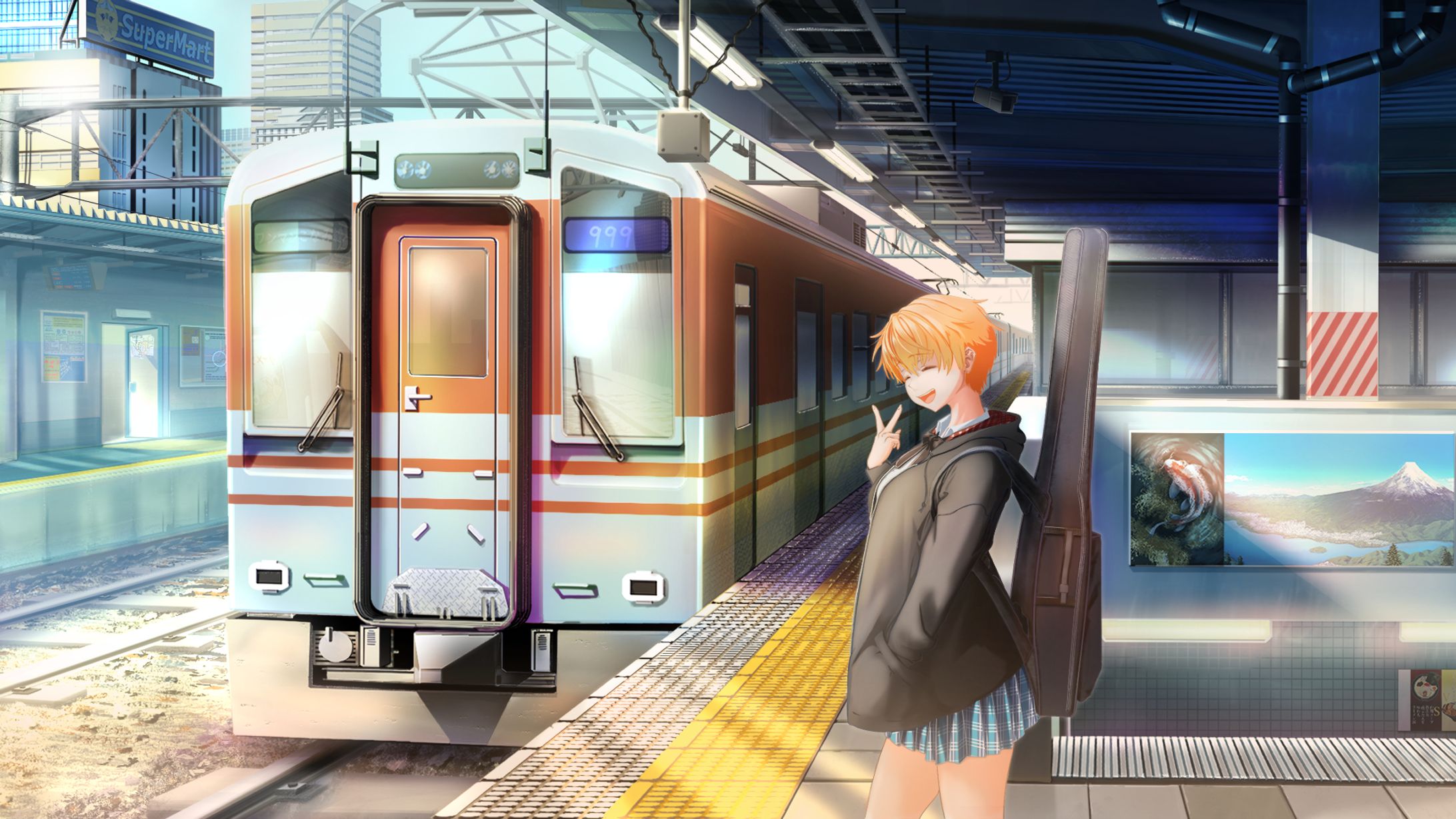 電車 × キャラの一枚絵-1