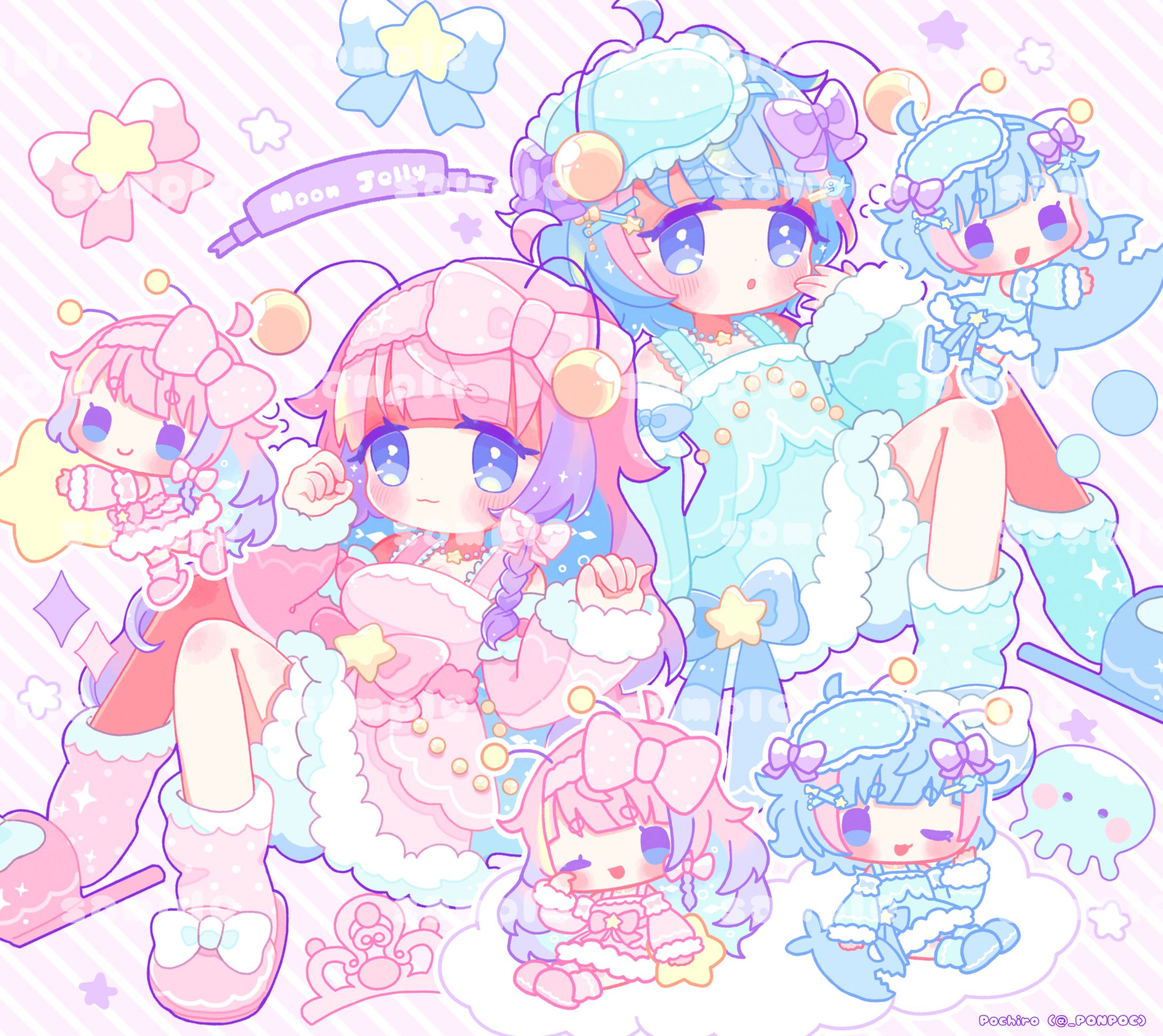 【お仕事】MoonJelly様１周年グッズイラスト-1