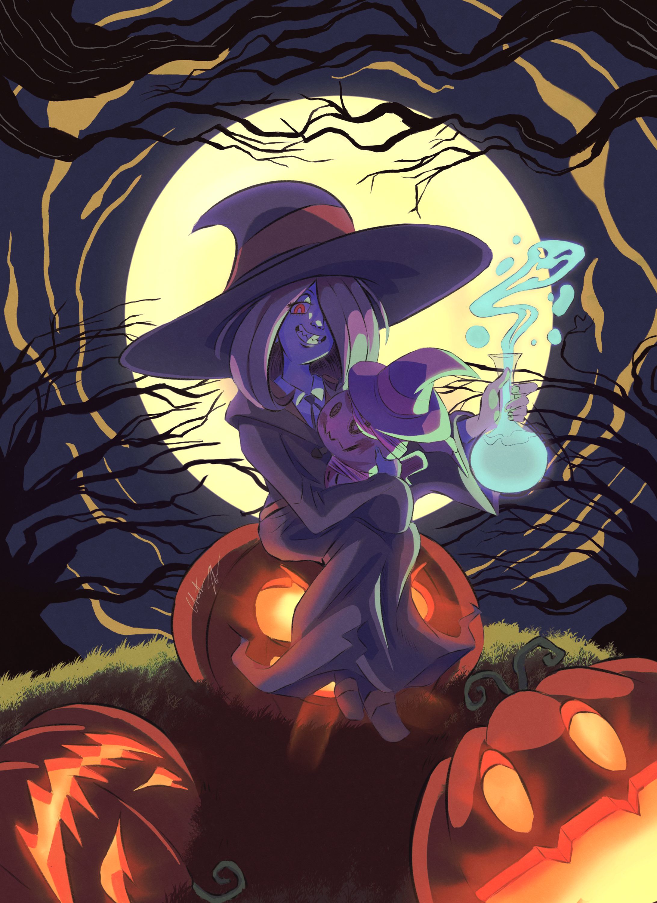 Sucy(LWA) x Mimikyu(Pokemon) fanart-1