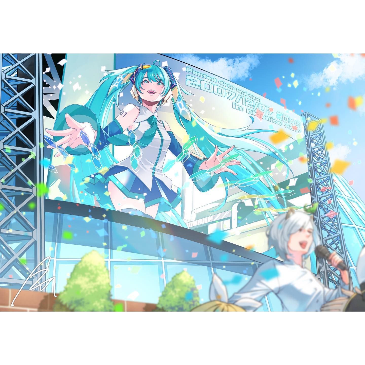 メルト ー 初音ミク ぽんたさんの歌ってみた動画にて、イラストを描き