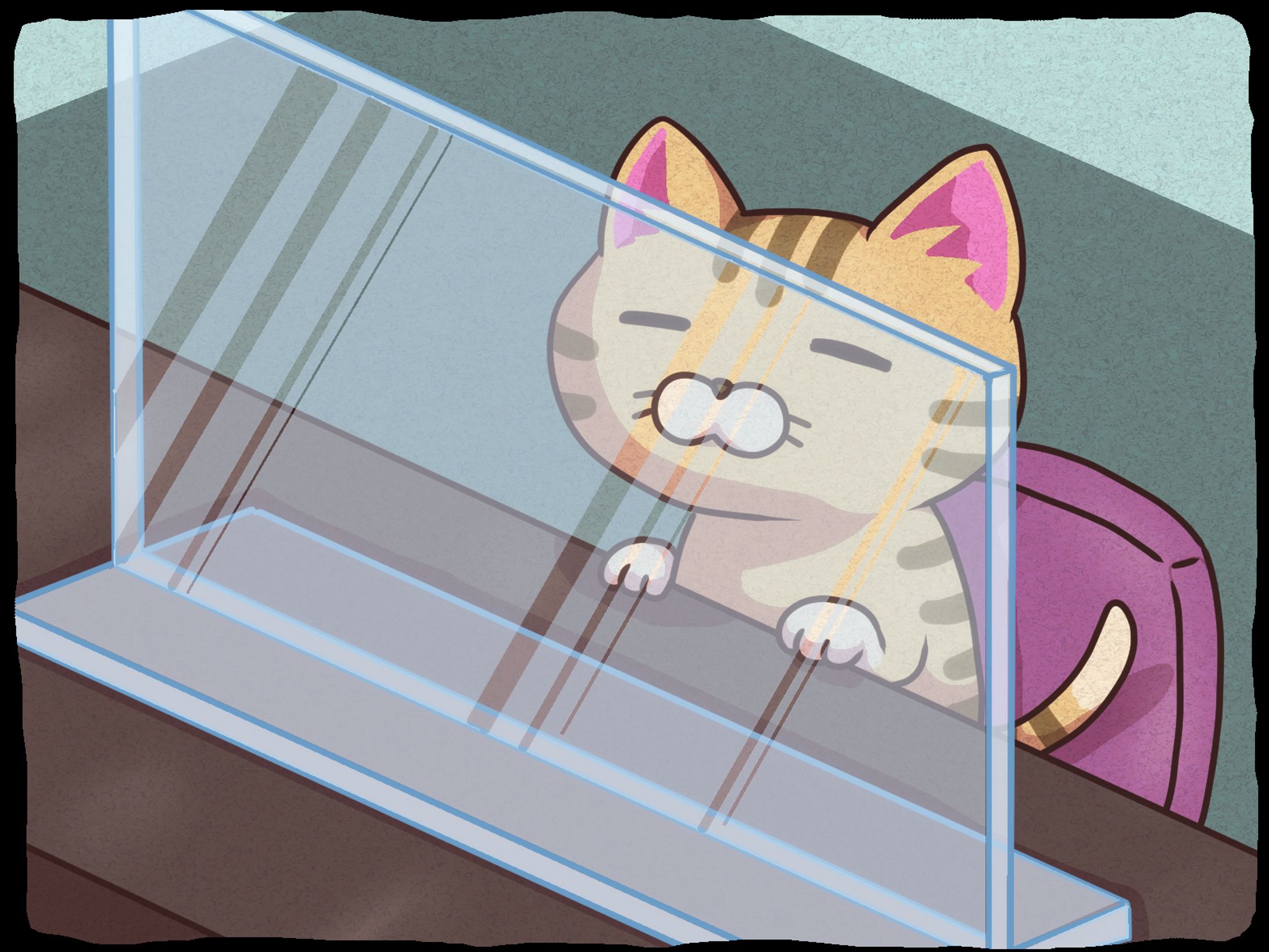 アクリル板越しのゆるいねこ-1