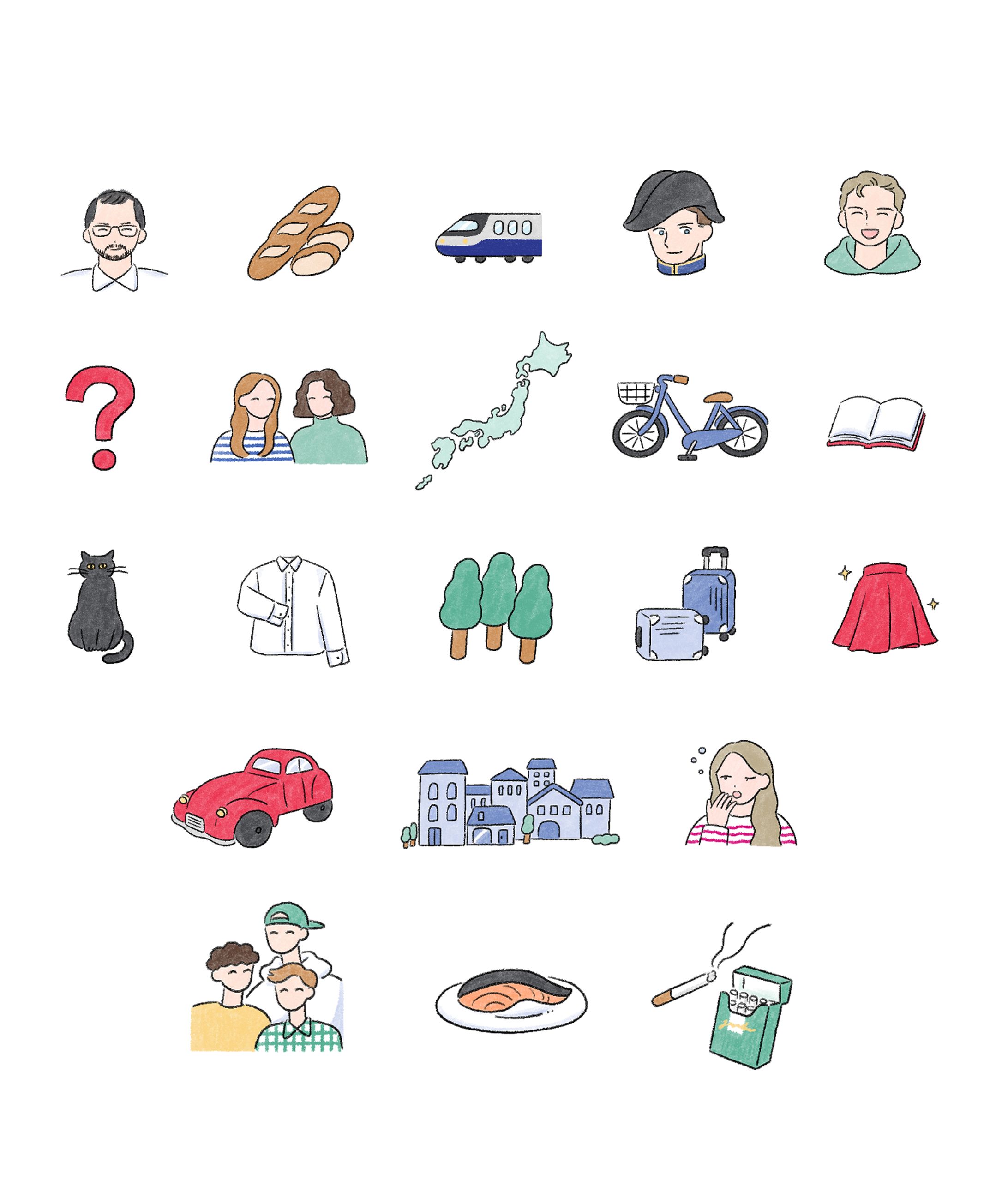 【works】「30日で話せるフランス語ドリル」挿絵-1