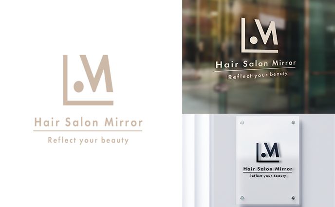 ヘアサロンMirrorロゴ(架空)