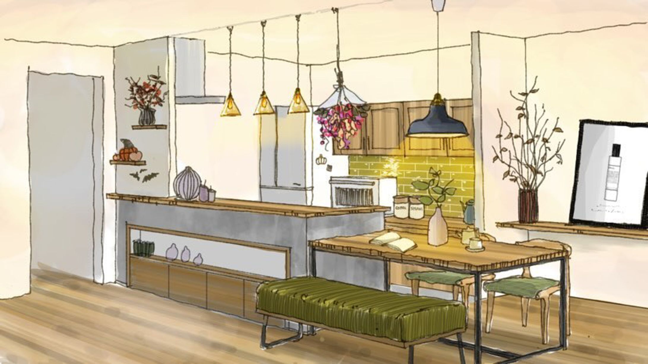 インダストリアルなダイニングキッチン-1