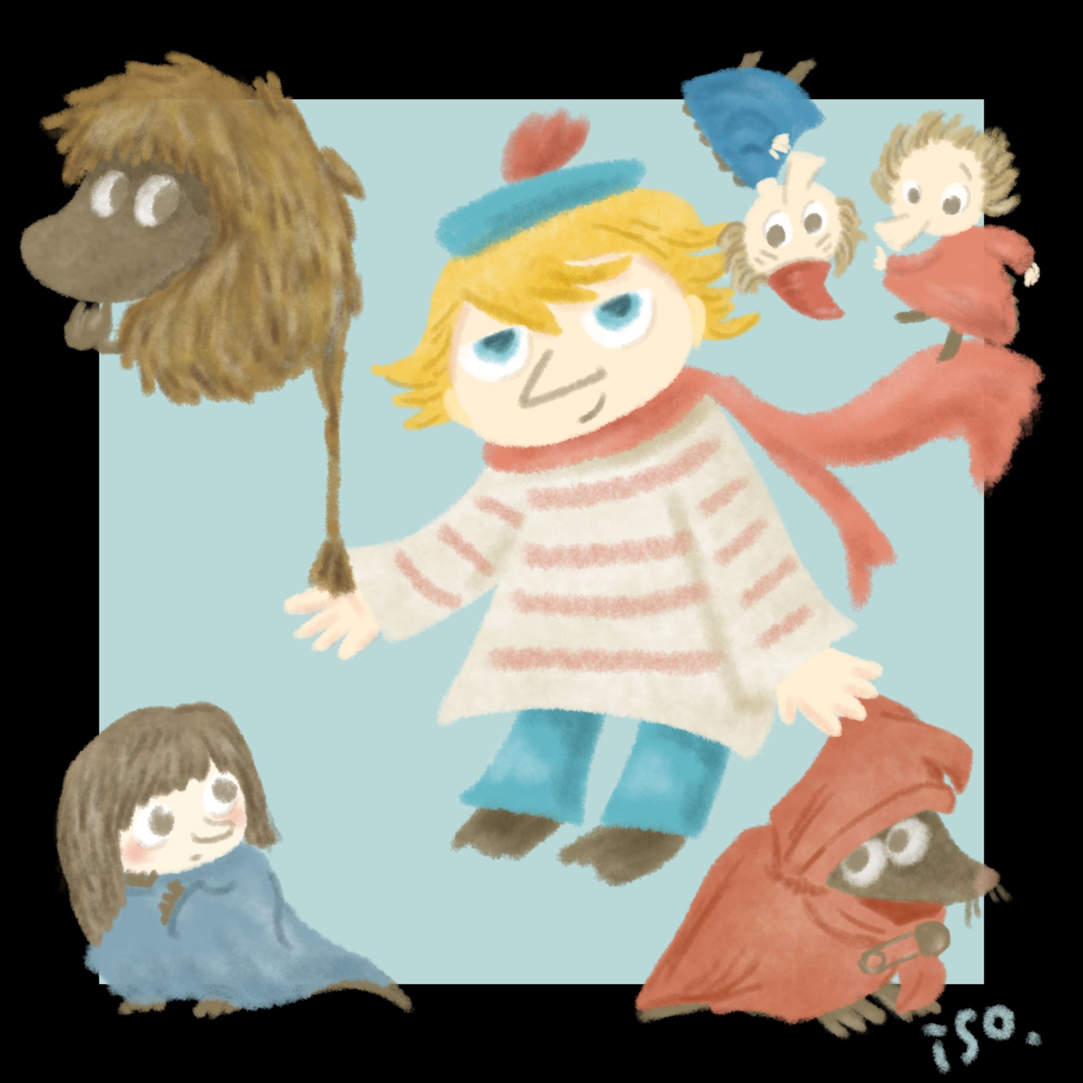 主線なしイラスト練習・ムーミン谷の住人-1