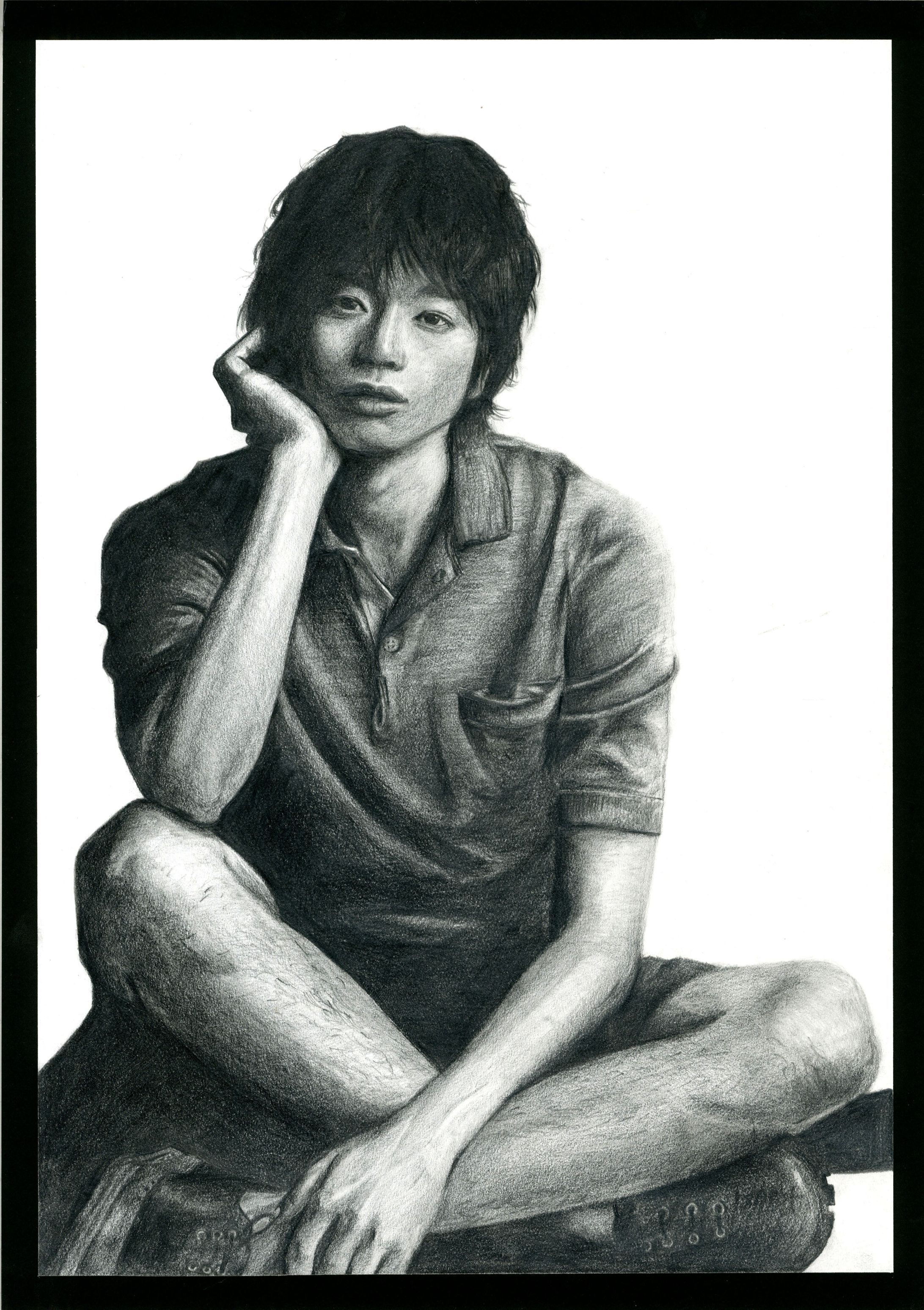 鉛筆画 向井理-1