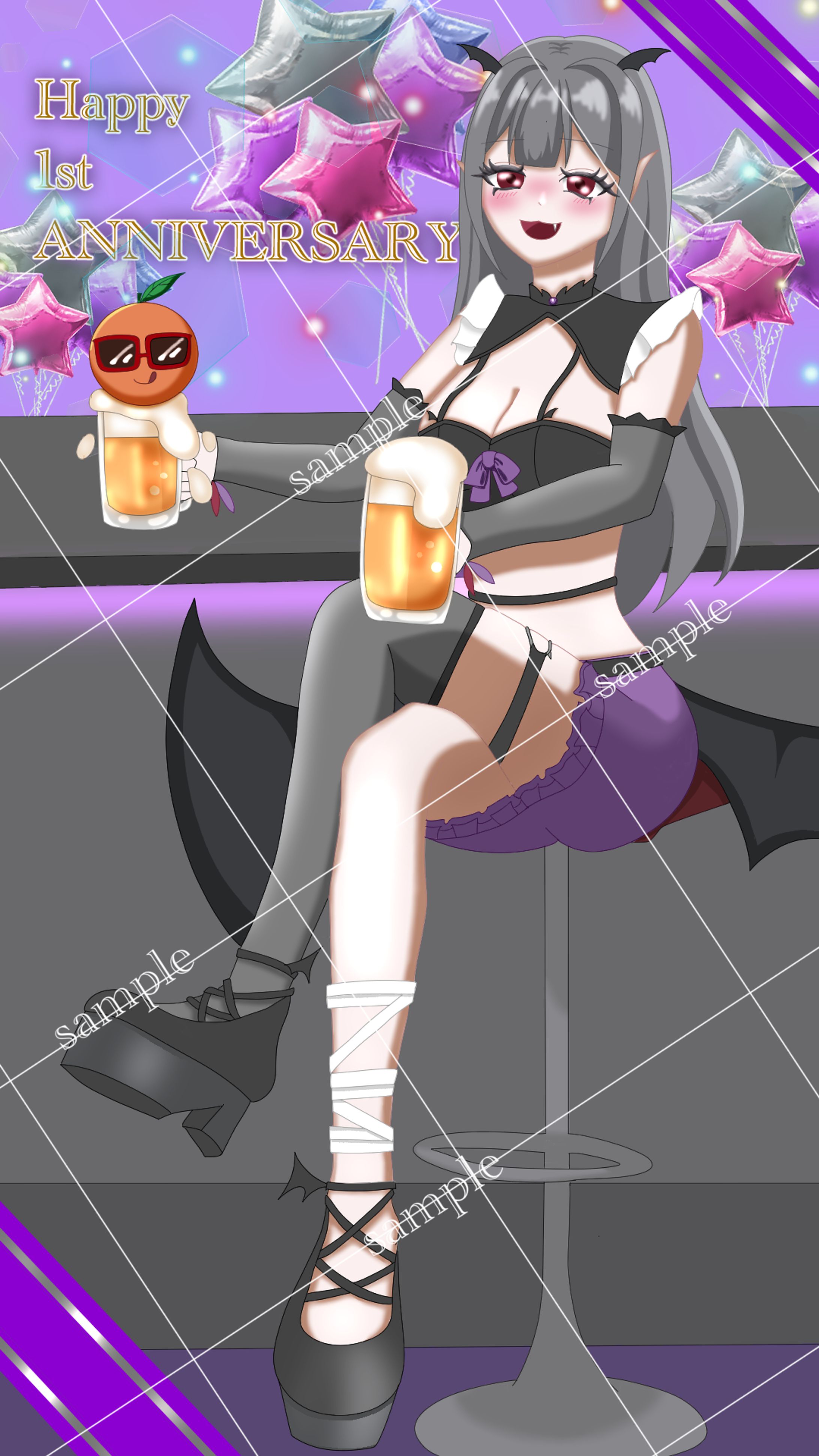 小悪魔デビル様　一枚絵全身イラスト-1