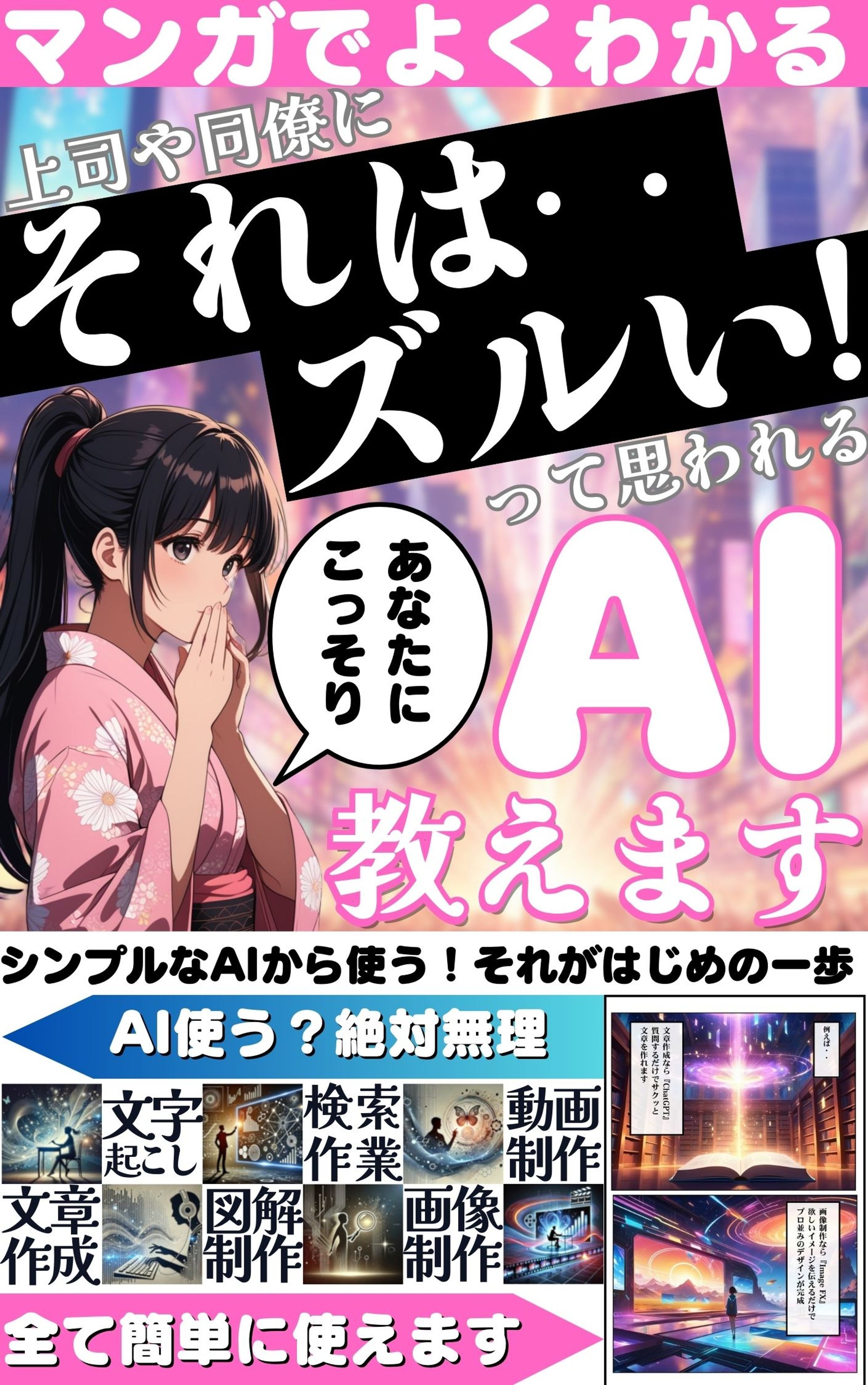 【電子書籍】タイトル：【マンガでわかる】上司や同僚に『それは・・ズルい！』って思われるAI教えます-1