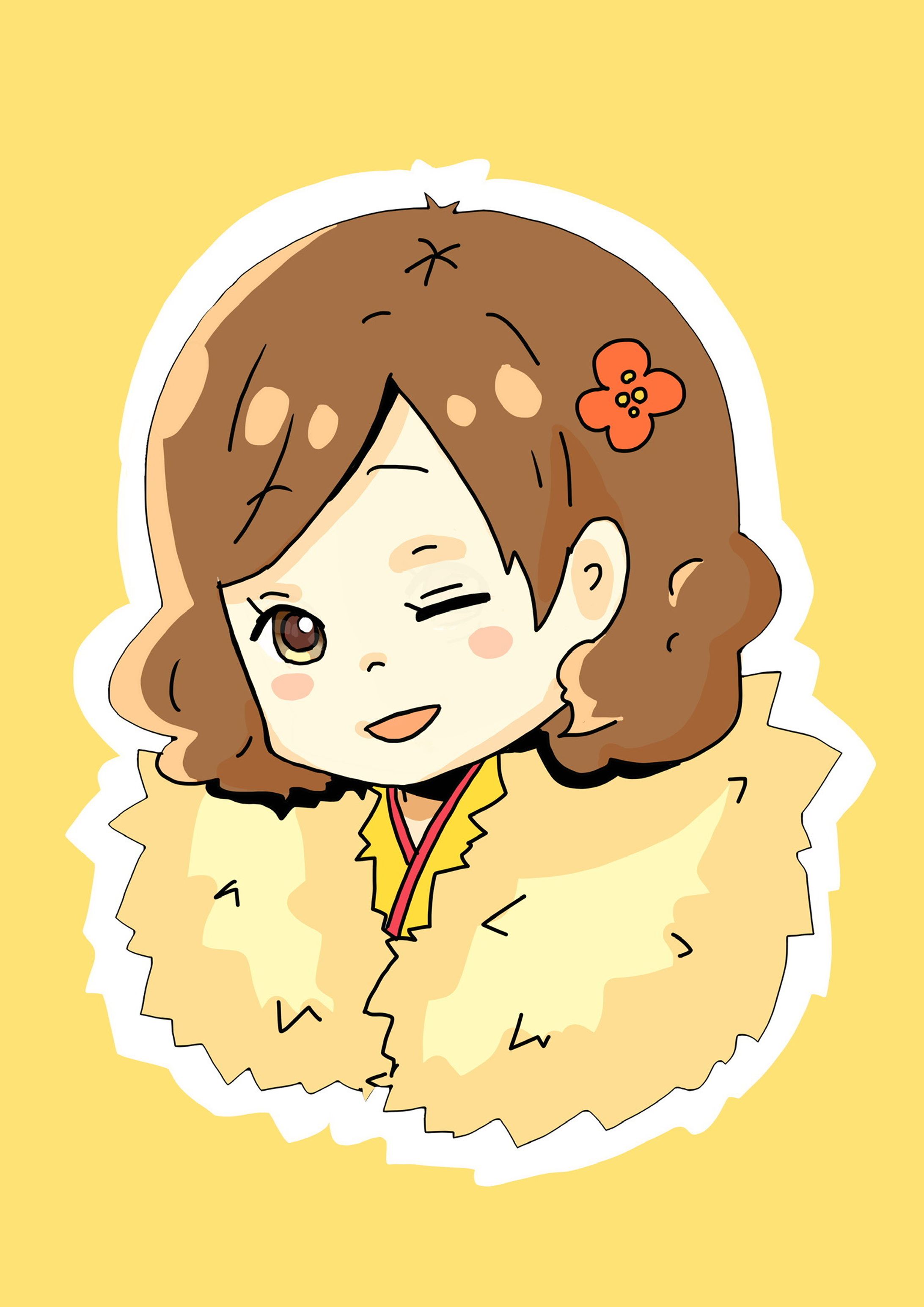 晴れ着の女の子（ミニキャラ）-1