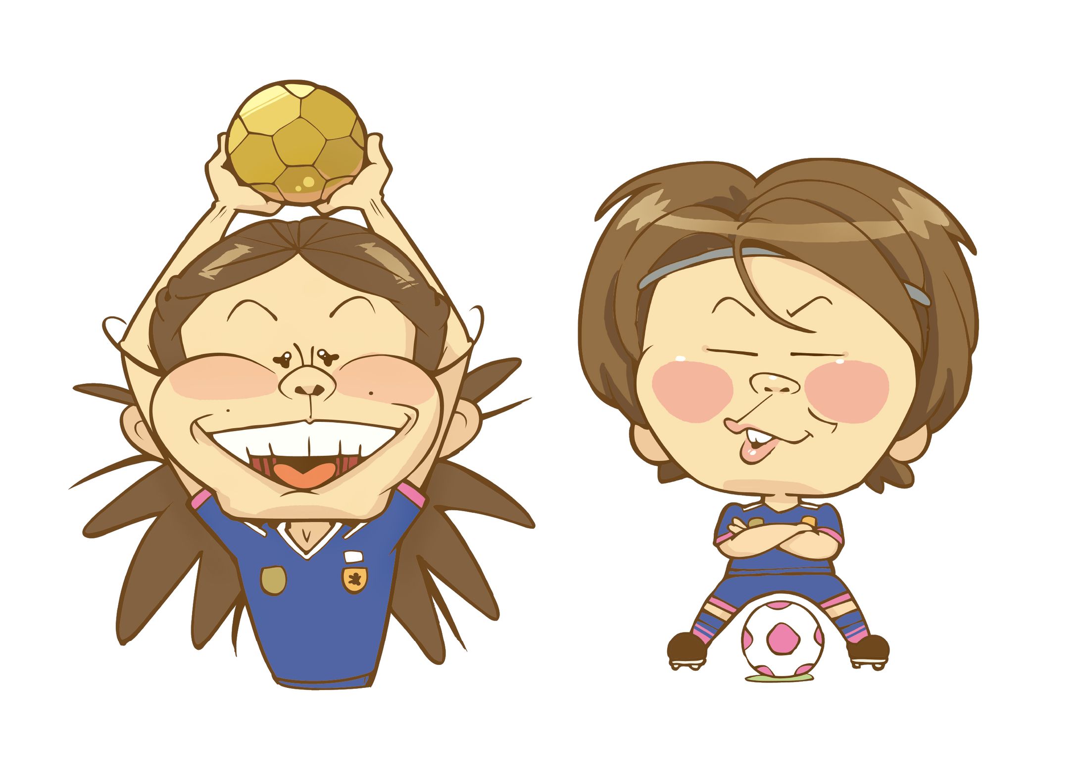 【似顔絵イラスト】女子サッカー選手＆監督-1