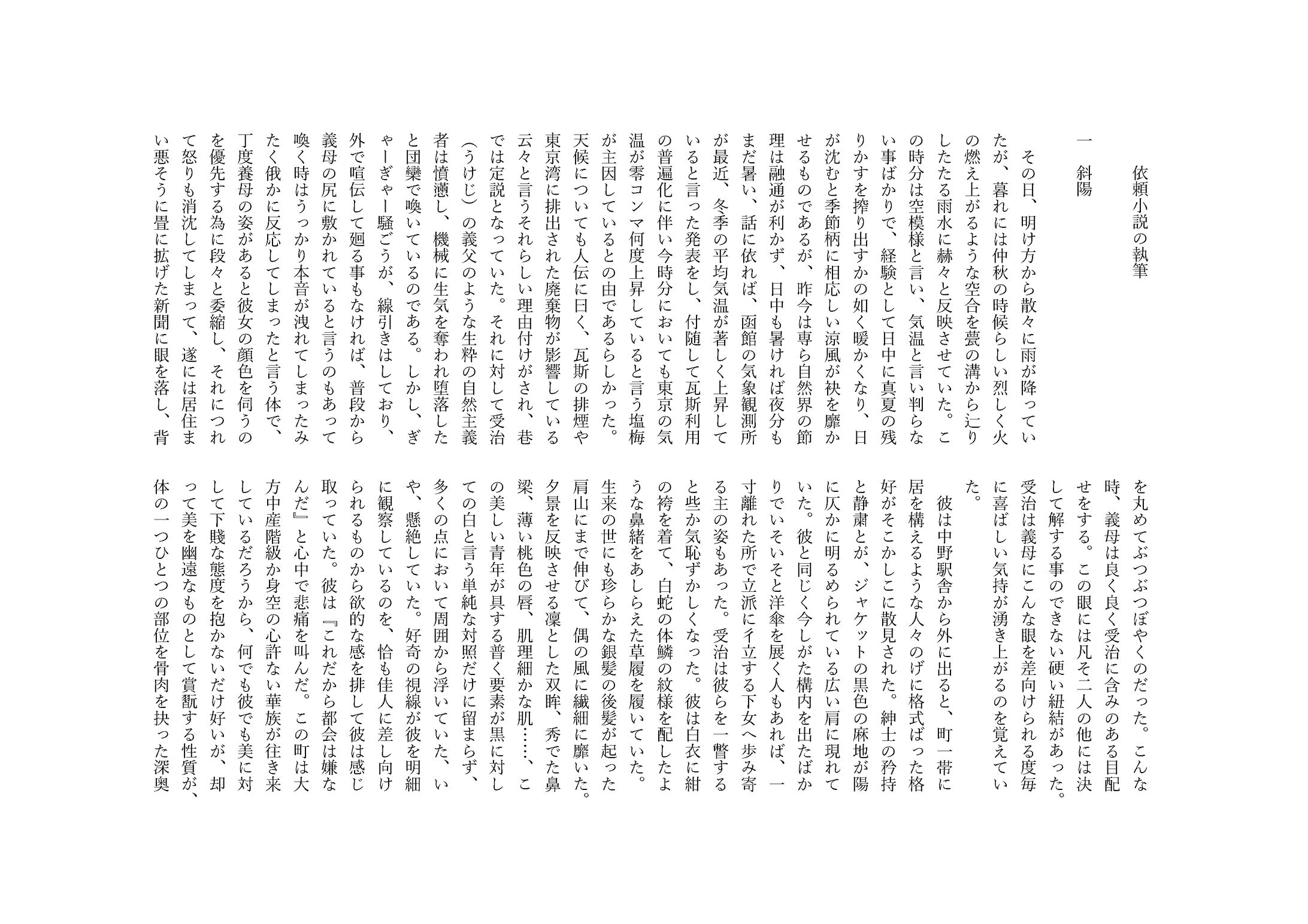 依頼小説の執筆　大正時代 -1