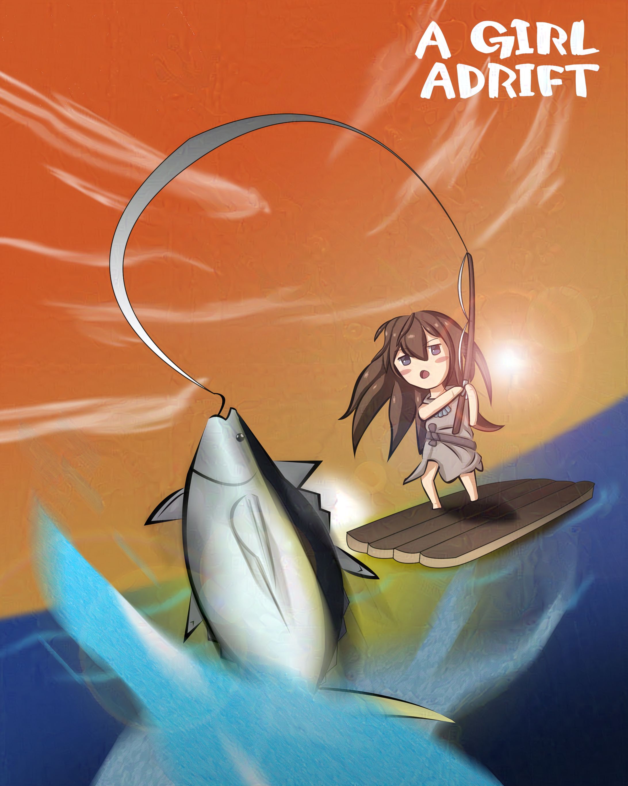 [Inktober 2019, A Girl Adrift] Day 3: Bait - Catch-1