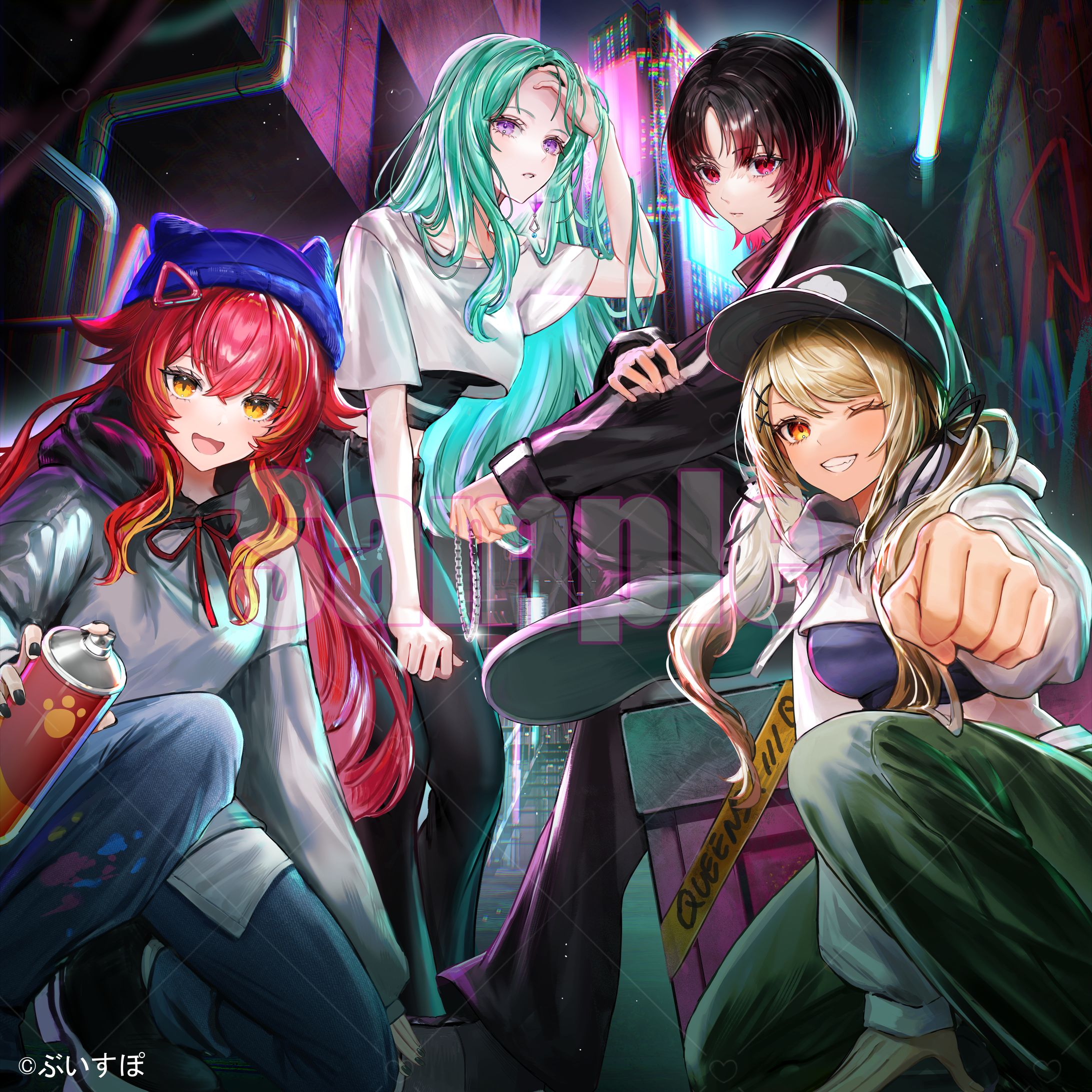 ぶいすぽっ! ユニット別オリジナル楽曲 「Queens」ジャケットイラスト-1