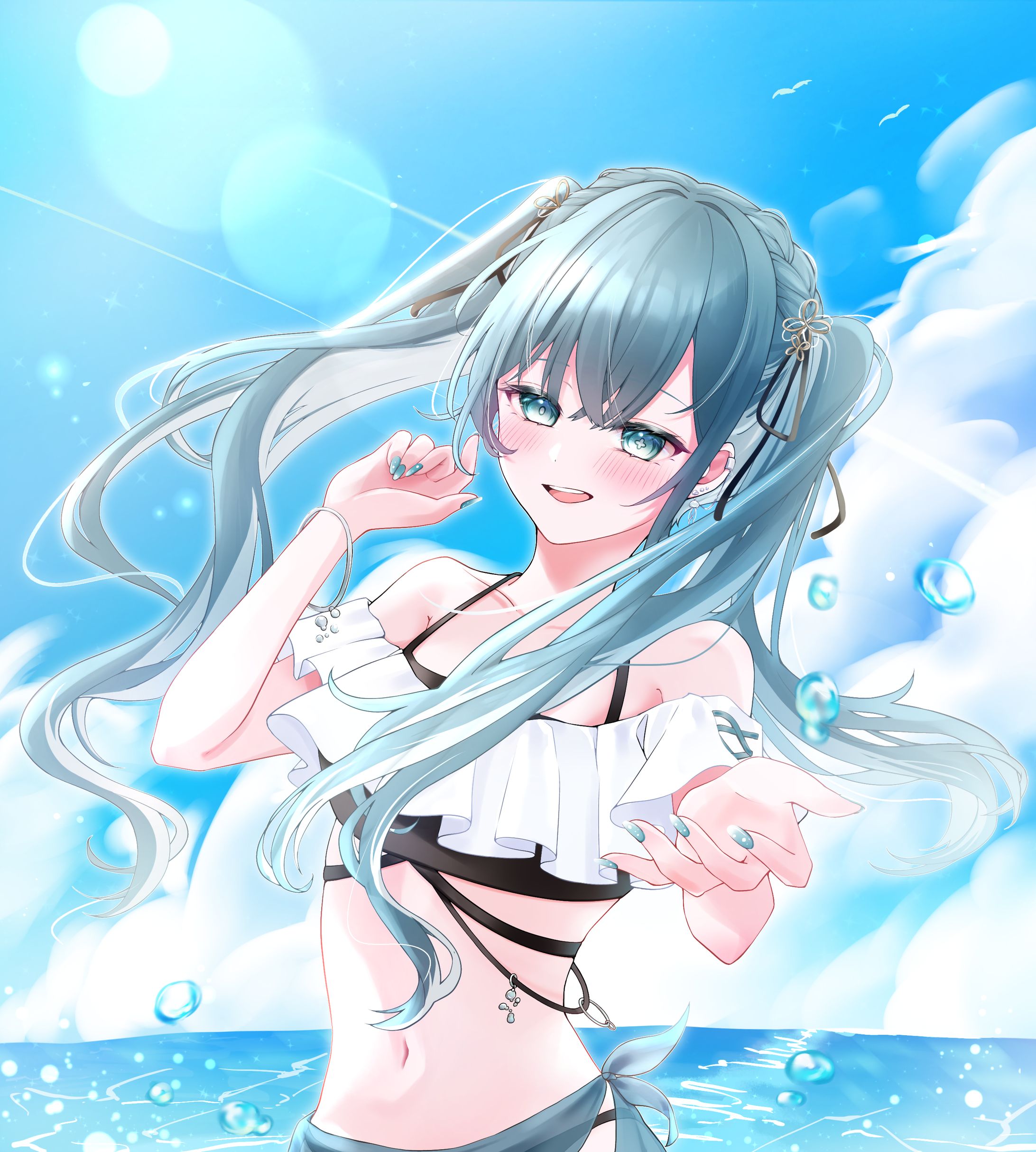 海月ゆれな。様 水着イラスト-1