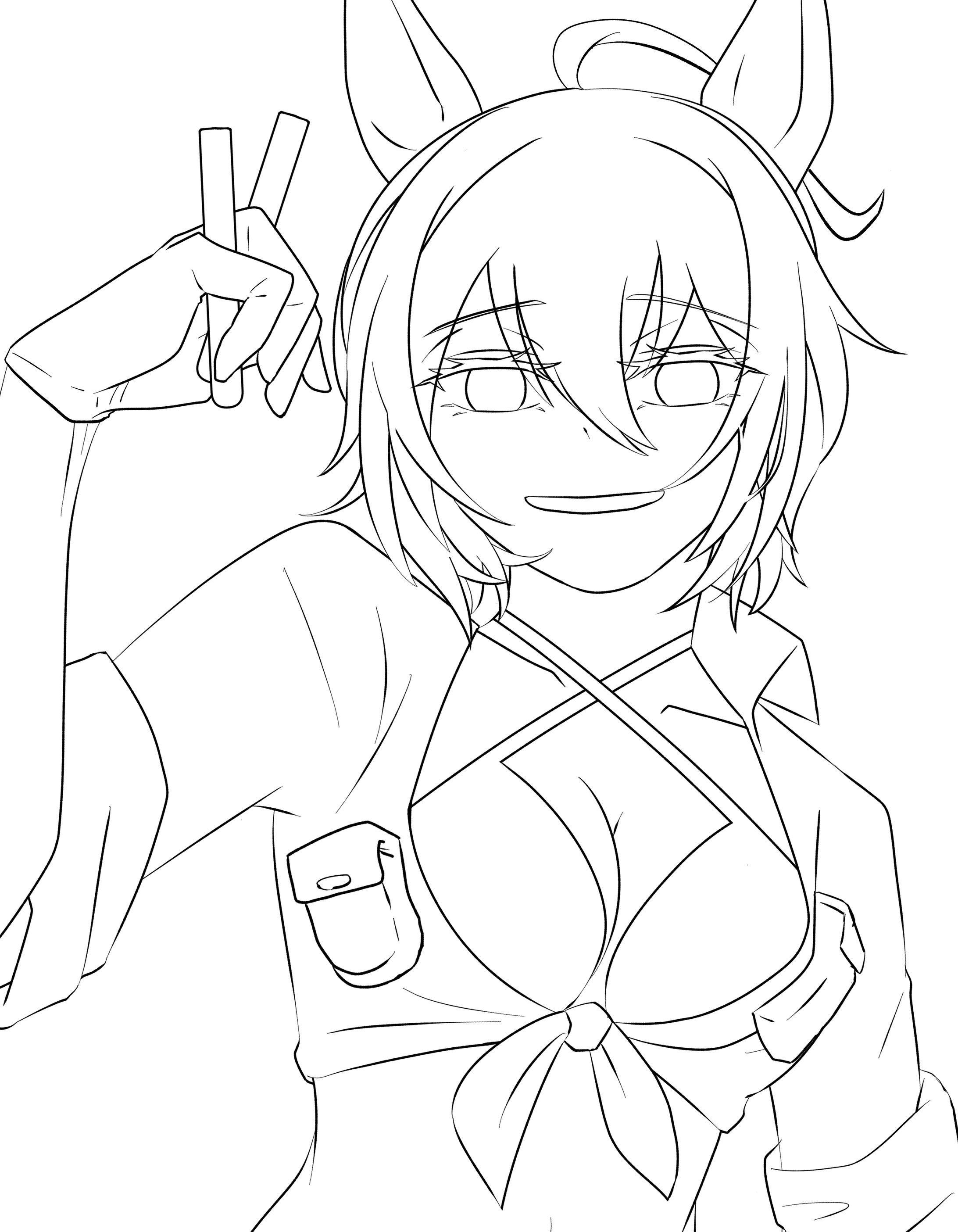 アグネスタキオン　線画-1