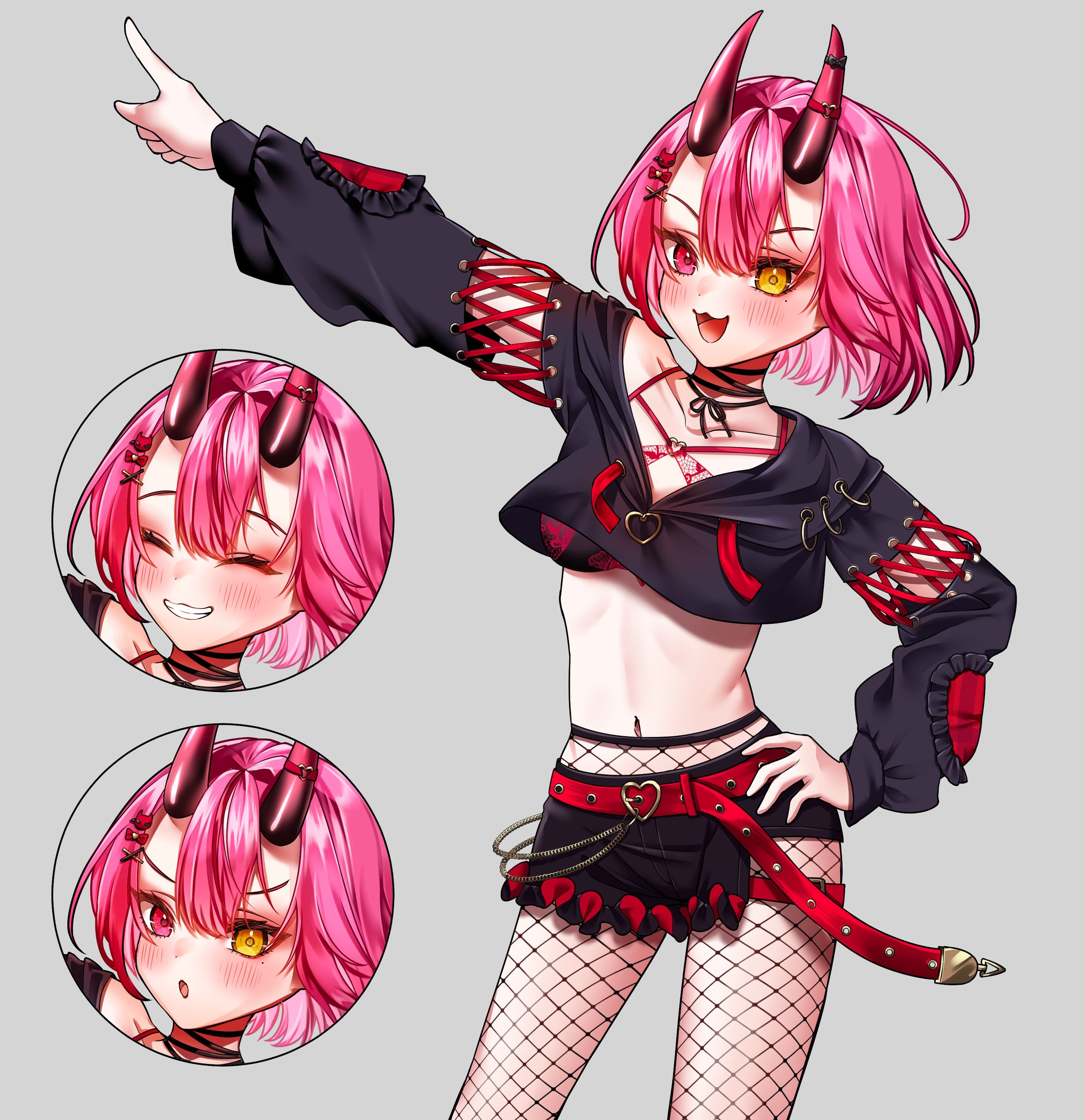 キャラクターイラスト｜元気/パンク/表情差分-1