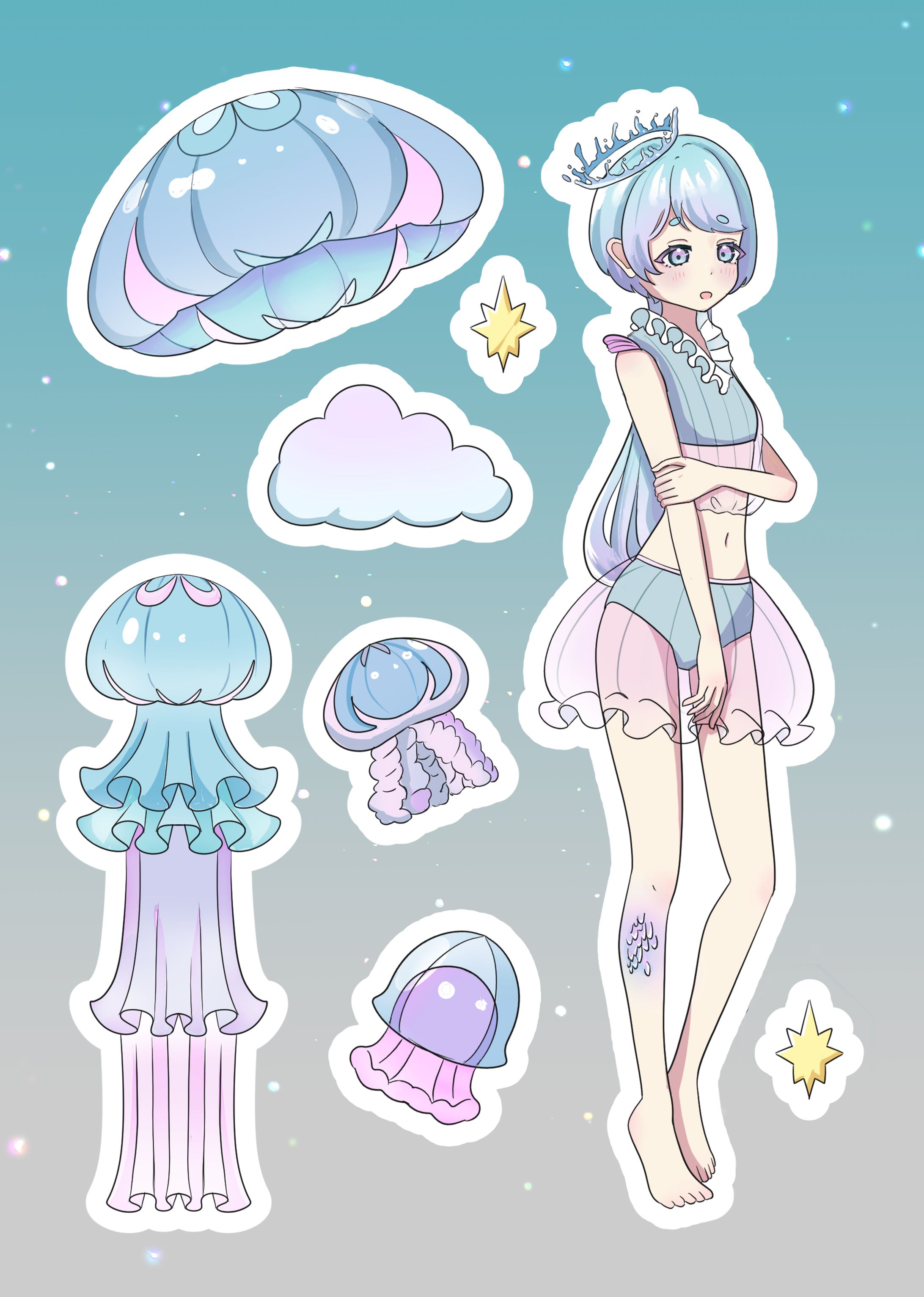 海月　ハーフカットシール-1