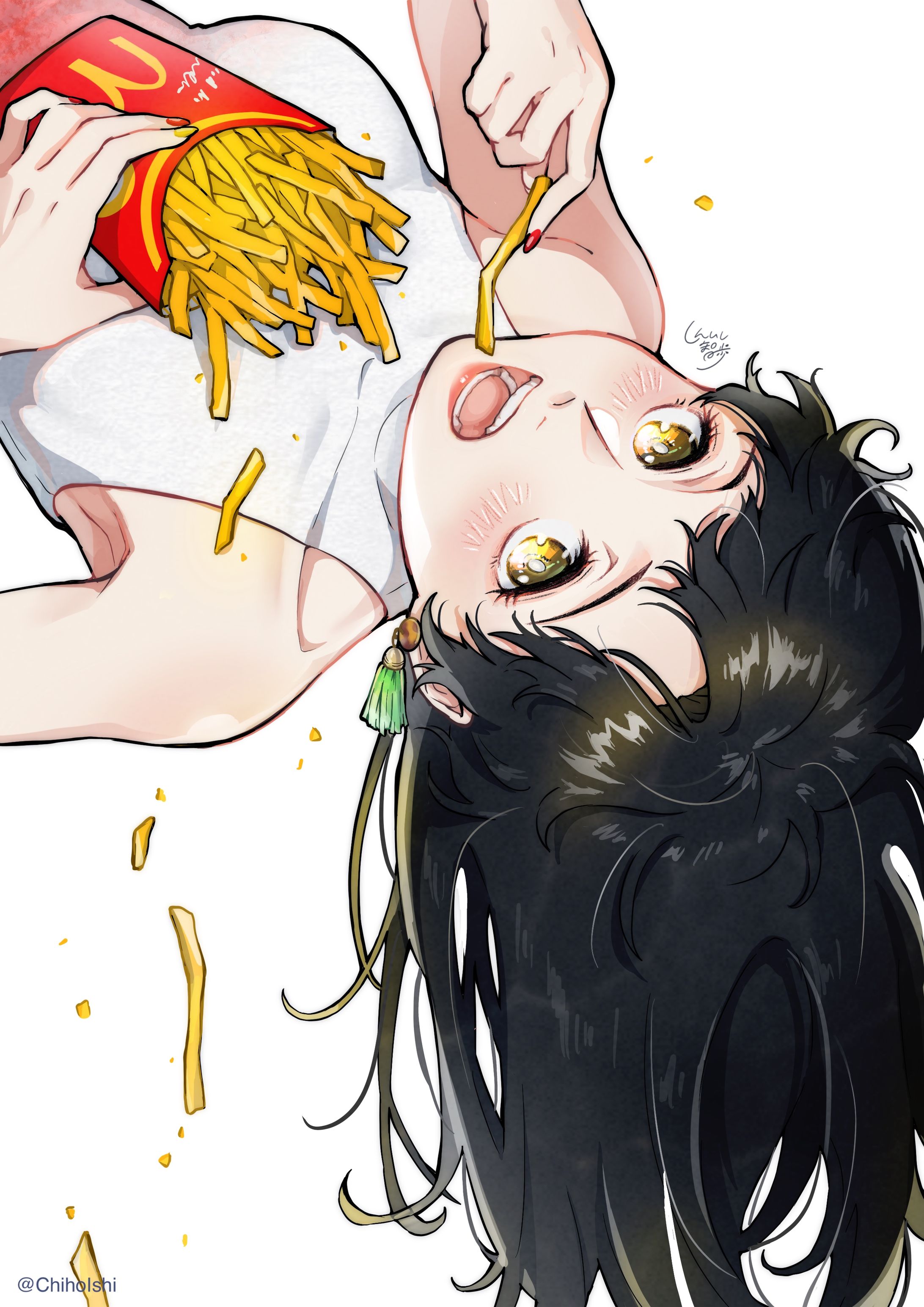 食べる女の子(ポテト)-1