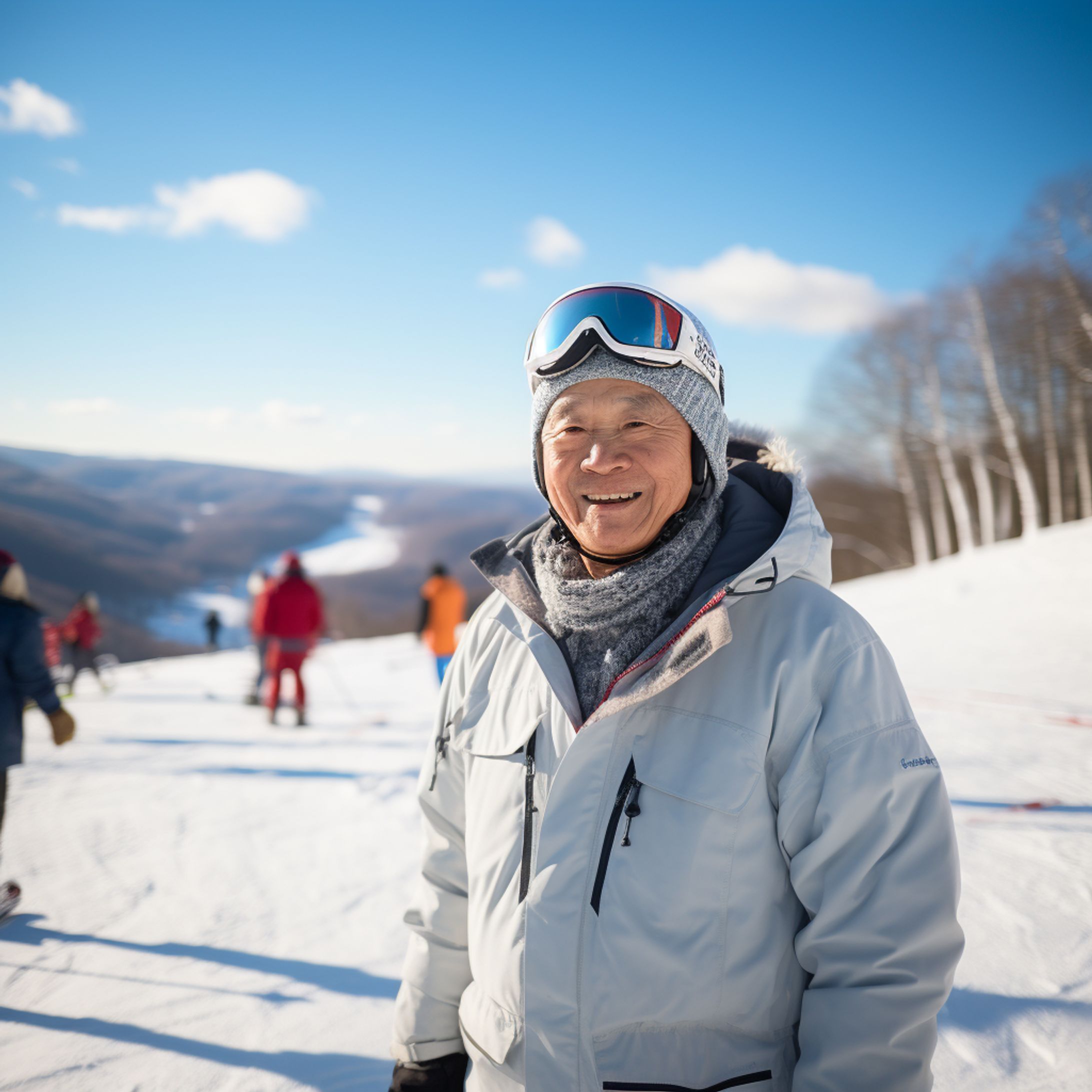 スキーを楽しむシニア-1