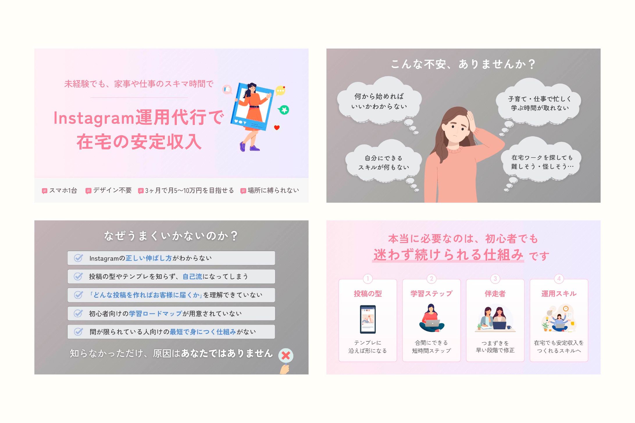 スライド｜Instagram運用代行で在宅の安定収入-1