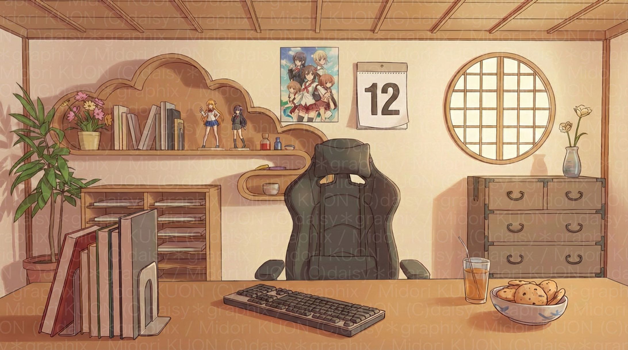 For VTuber・VStreamer 配信者向け背景素材 「和-ConceptRoom」シリーズ-1