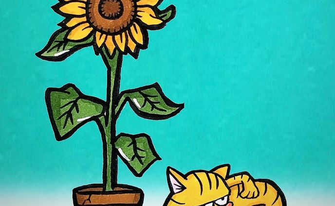 Sunflower
#drawing  #illustration #art #artwork #cat #cartoon #sunflower #イラスト #落書き #イラストレーター #絵 #アート #猫 #猫イラスト #茶トラ #茶トラ女子部 #カートゥーン #ひまわり