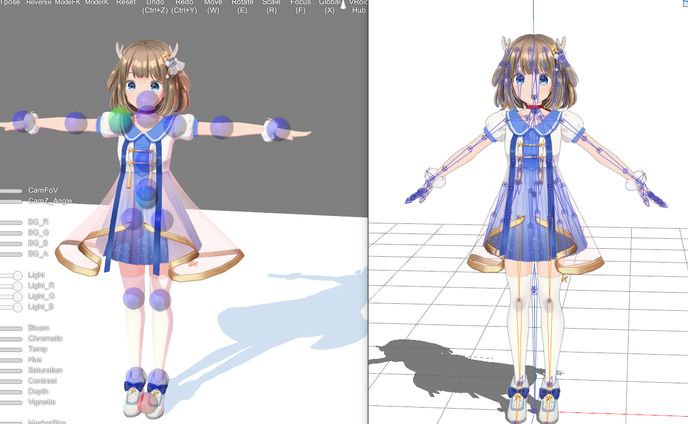 キャラクターモデル製作(リグ調整/VRM,PMX向)