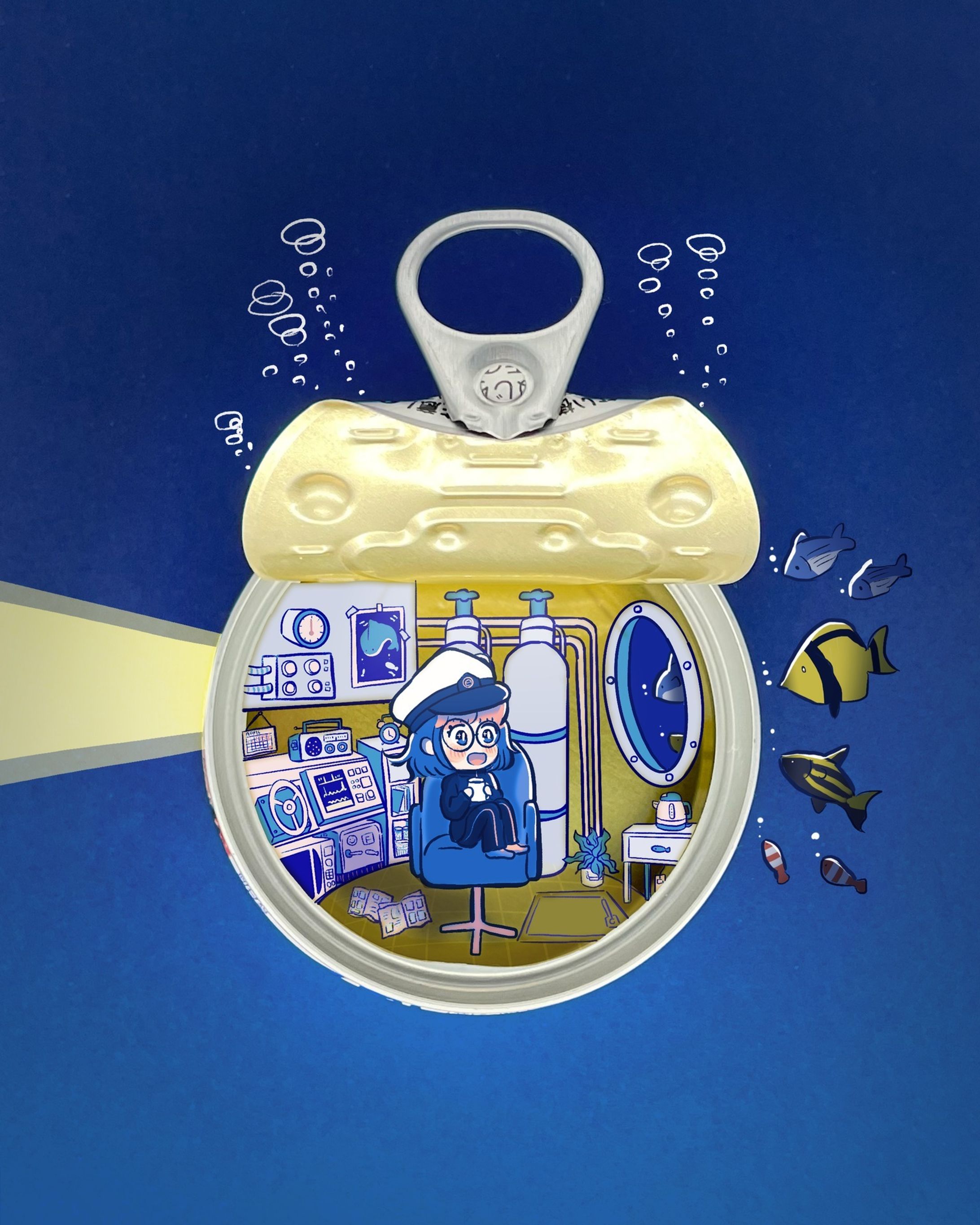 写真×イラスト　潜水缶-1