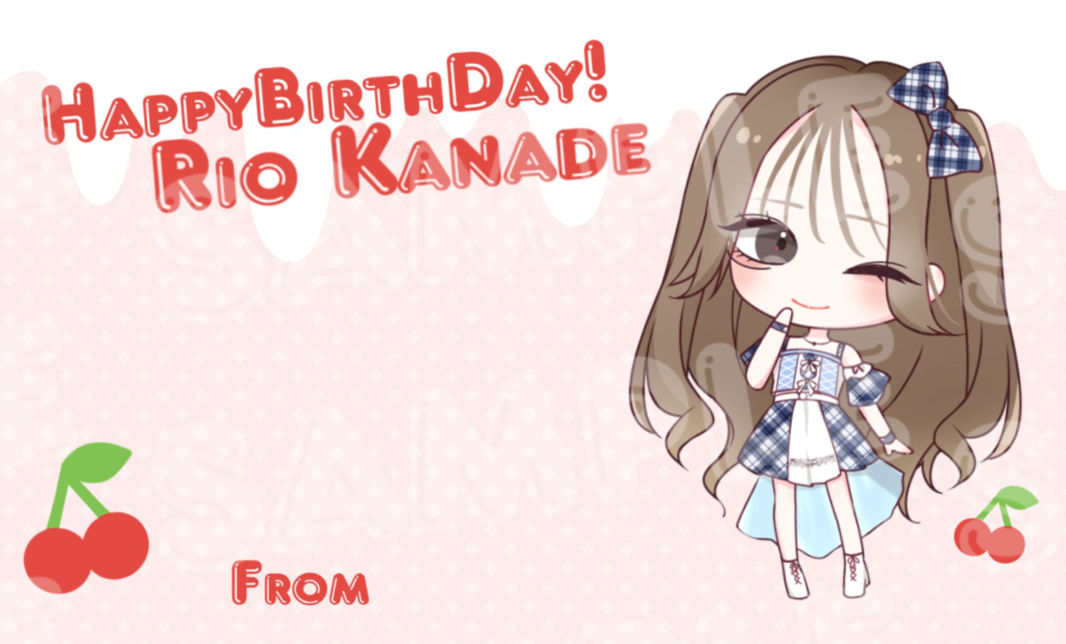 2023 奏りお生誕祭　メッセージカード　イラスト/デザイン-1