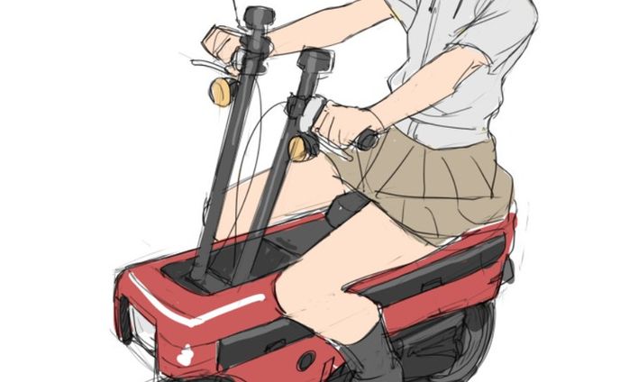 オリジナルキャラの小雪ちゃんでございます
そして愛車のモトコンポ

#illustration #drawing #nursekoyuki #motocompo #ナース小雪 #モトコンポ #バイク女子 #バイク