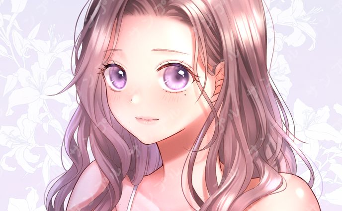 SNSアイコン ウェーブ髪のお姉さん