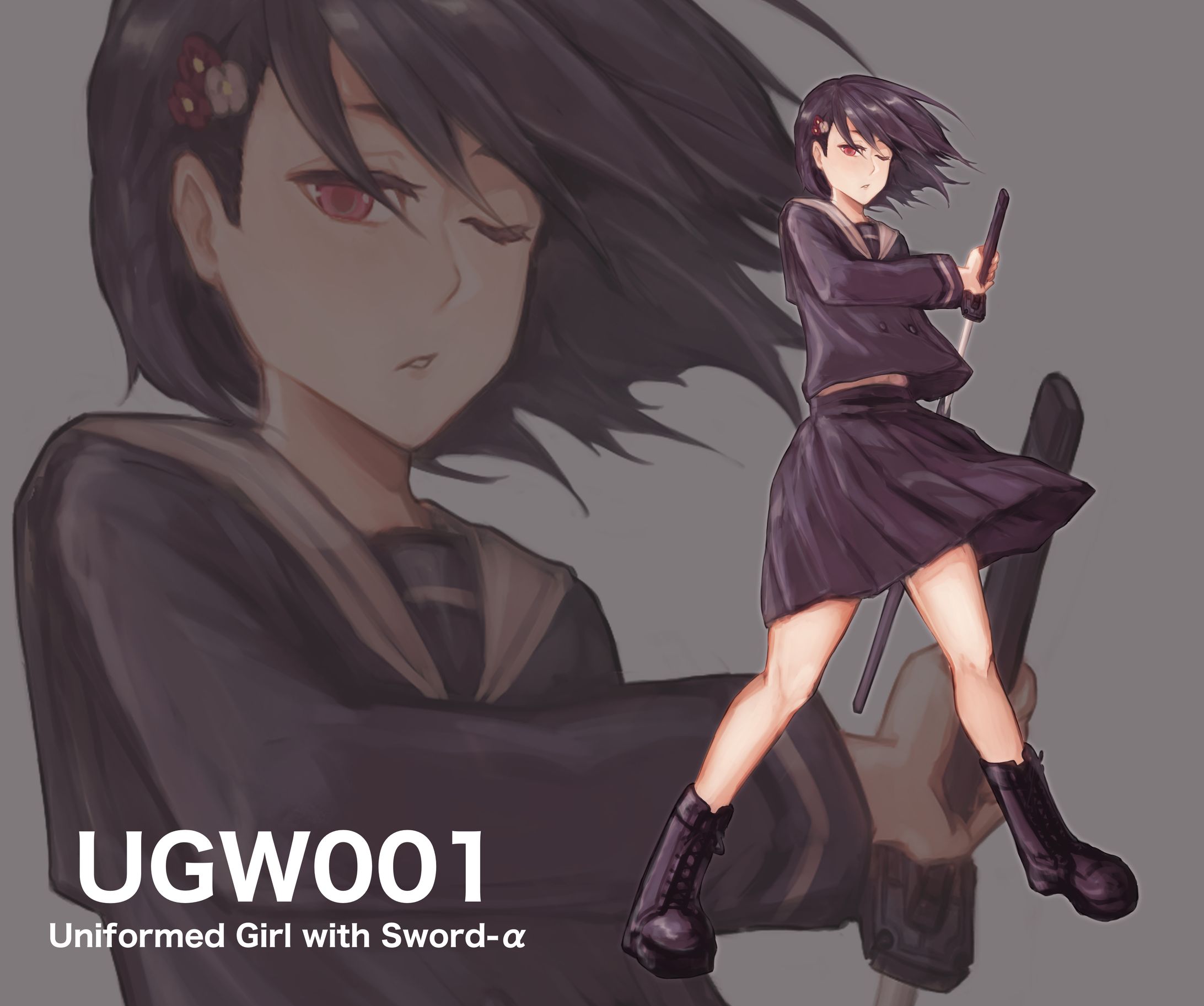 Uniformed Girl with Sword-α-1