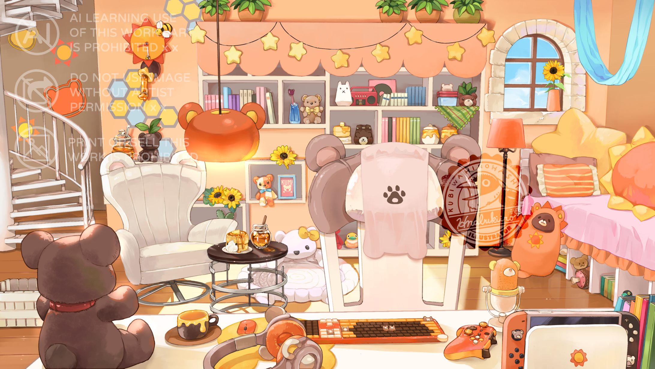 【日ノ熊はくび様】動く背景イラスト-1